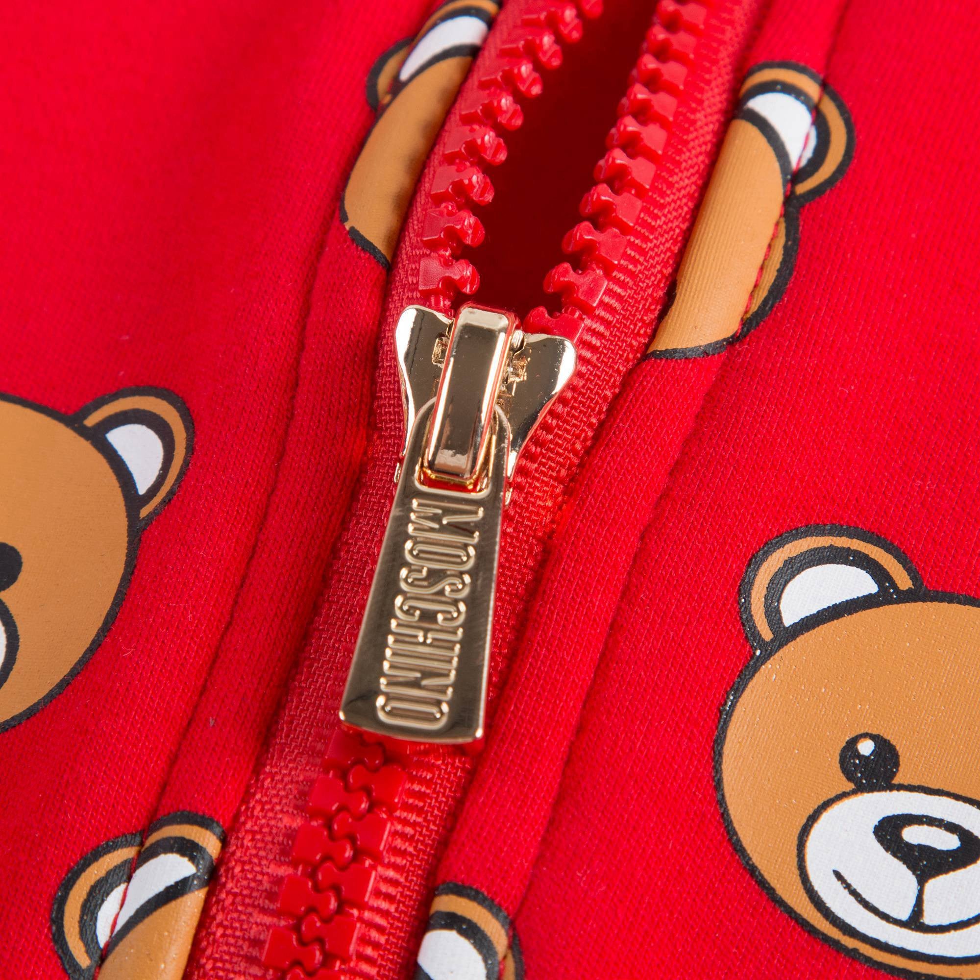 Baby Red Teddy Zip-up Top