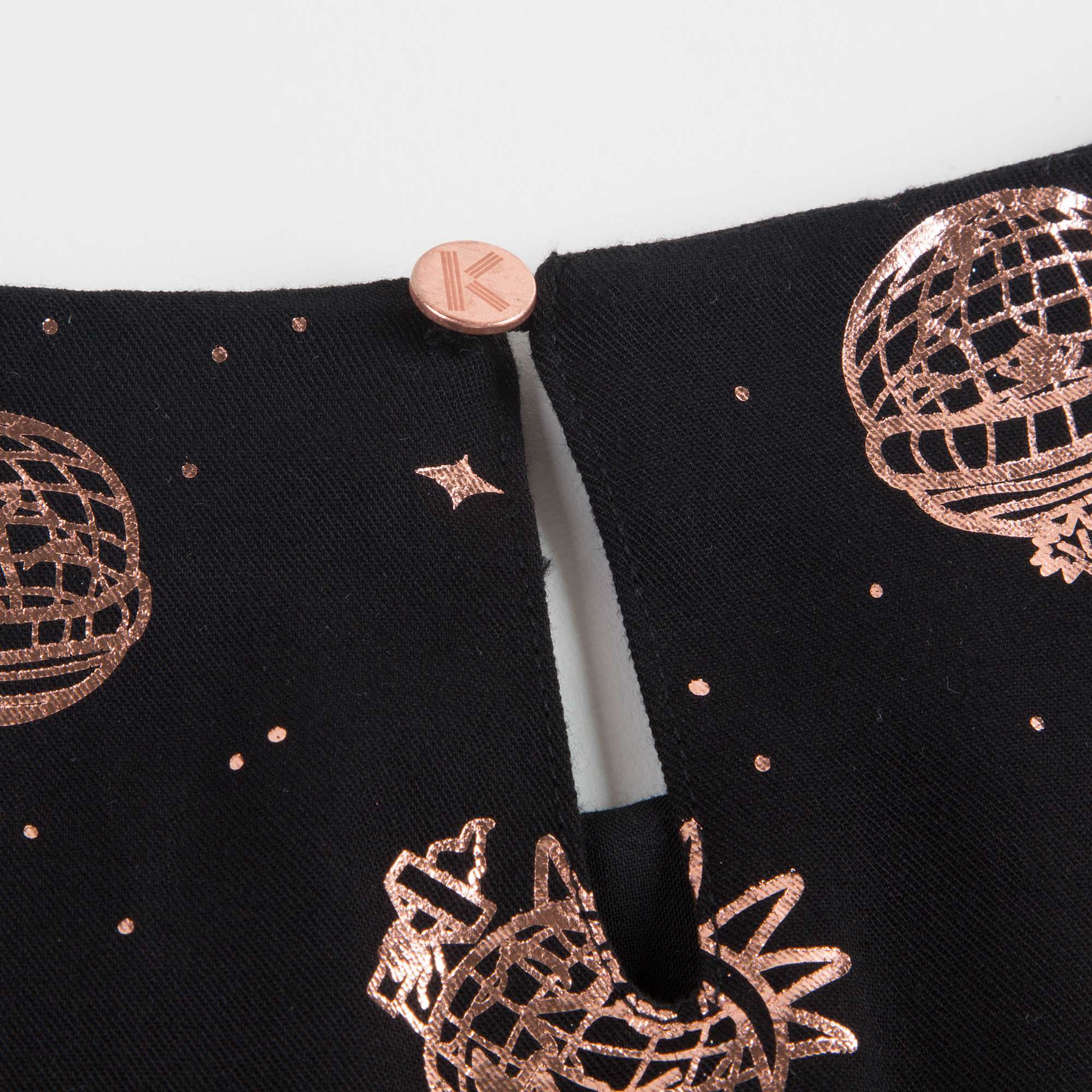 Girls Black Tiger Printed Dress