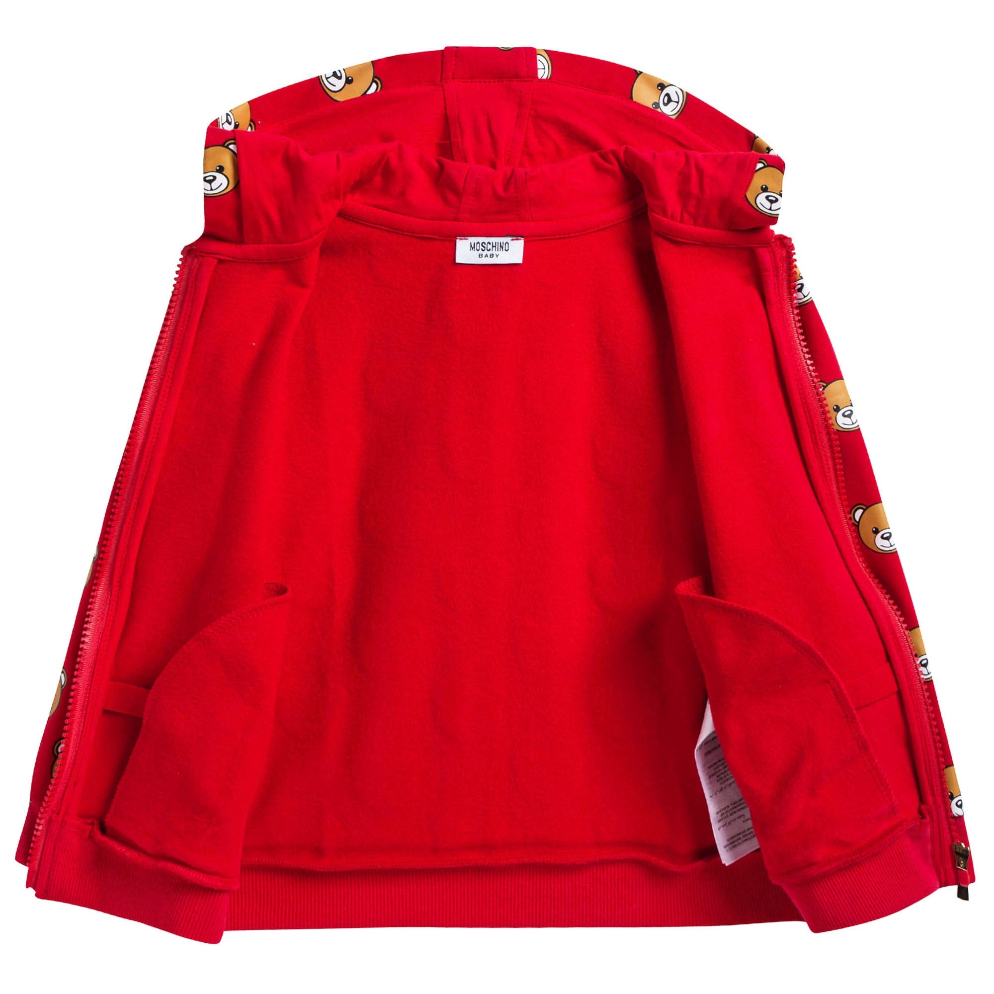 Baby Red Teddy Zip-up Top