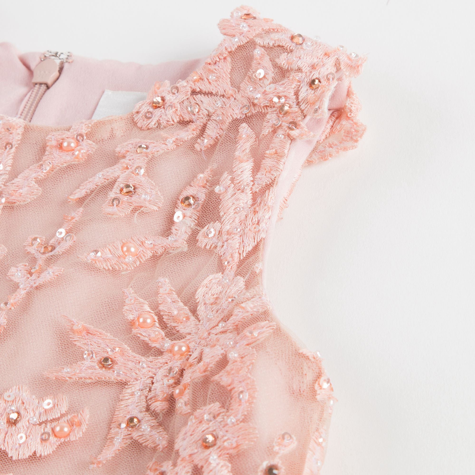 Girls Peachy Coral 'As fair as she' Dress