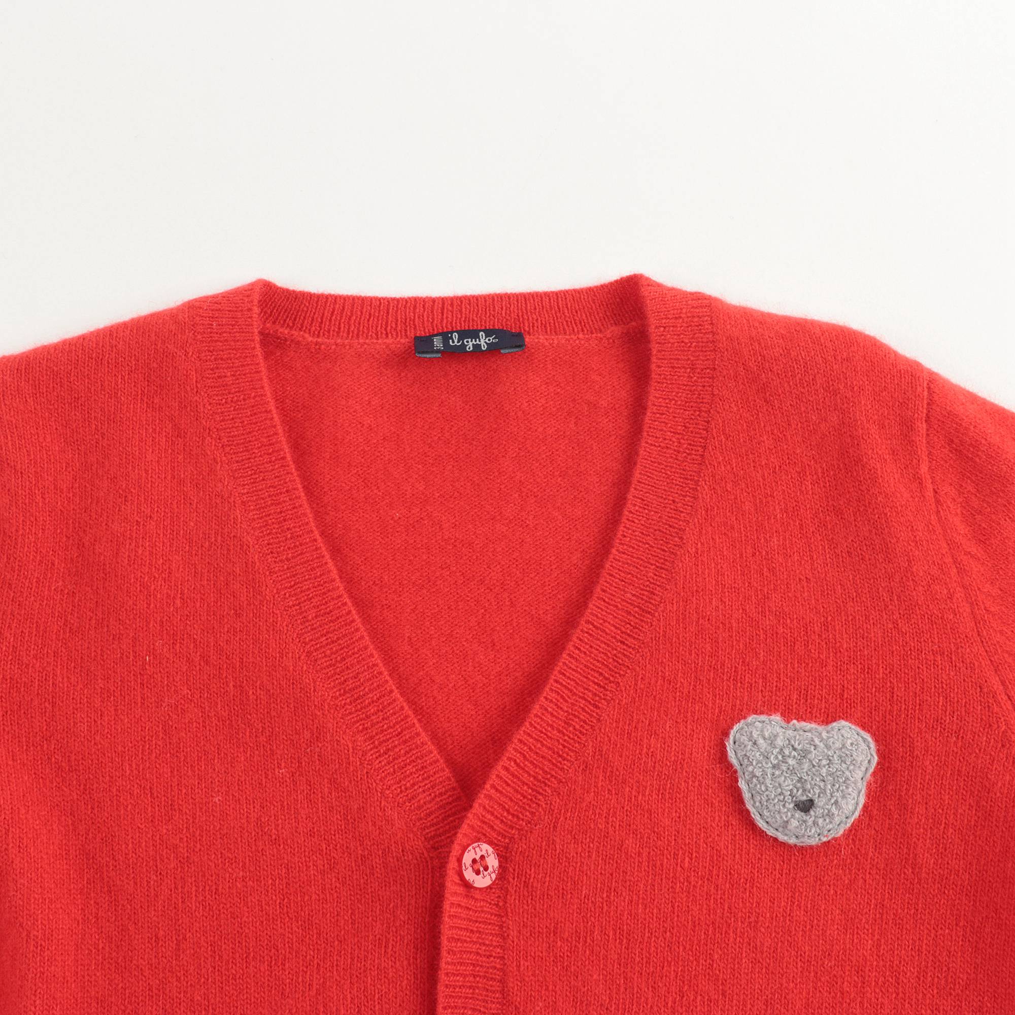 Baby Boys Red Wool Cardigan
