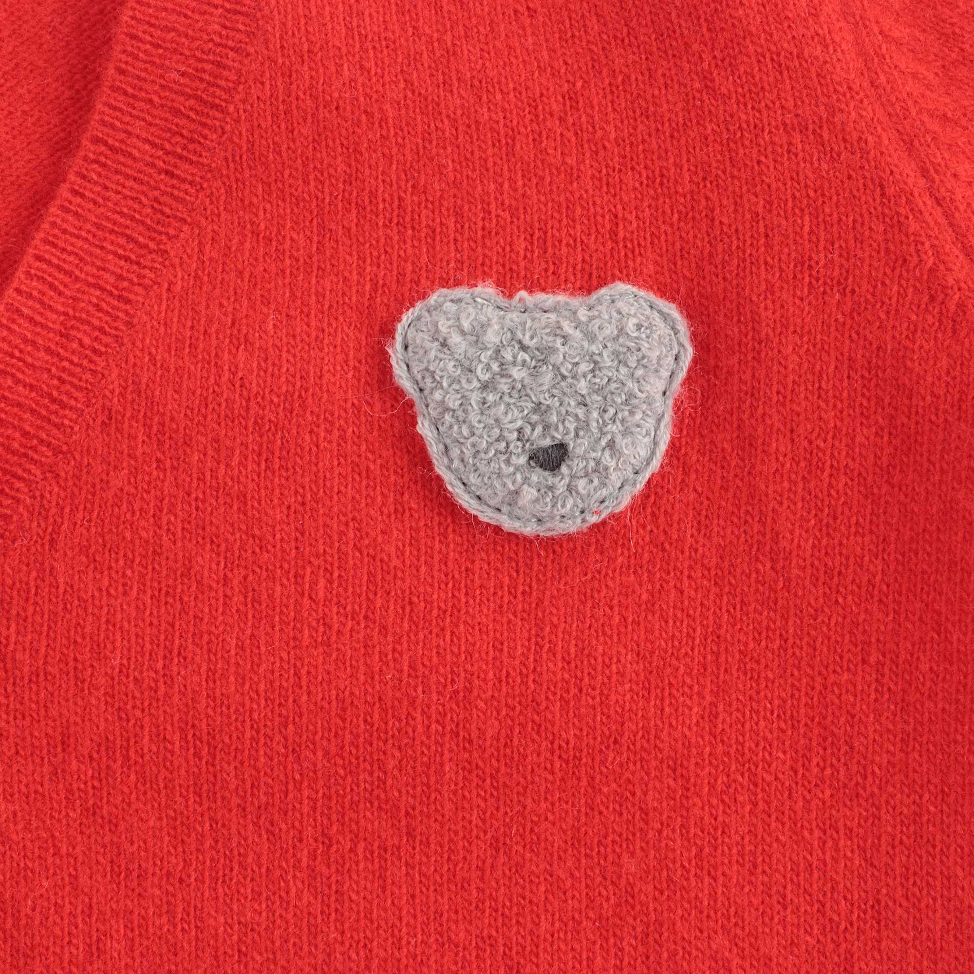 Baby Boys Red Wool Cardigan