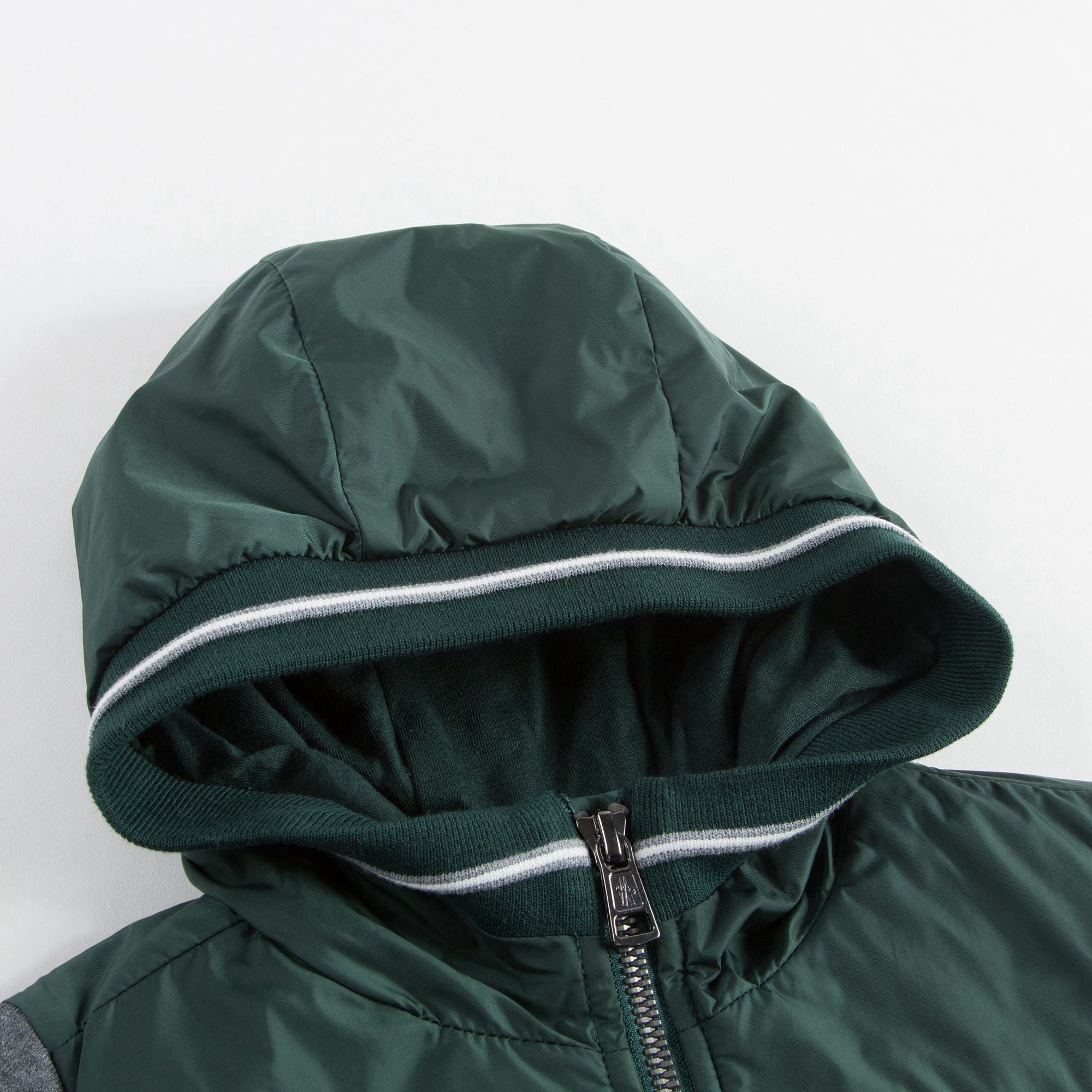 Boys Green & Grey Zip-up Top