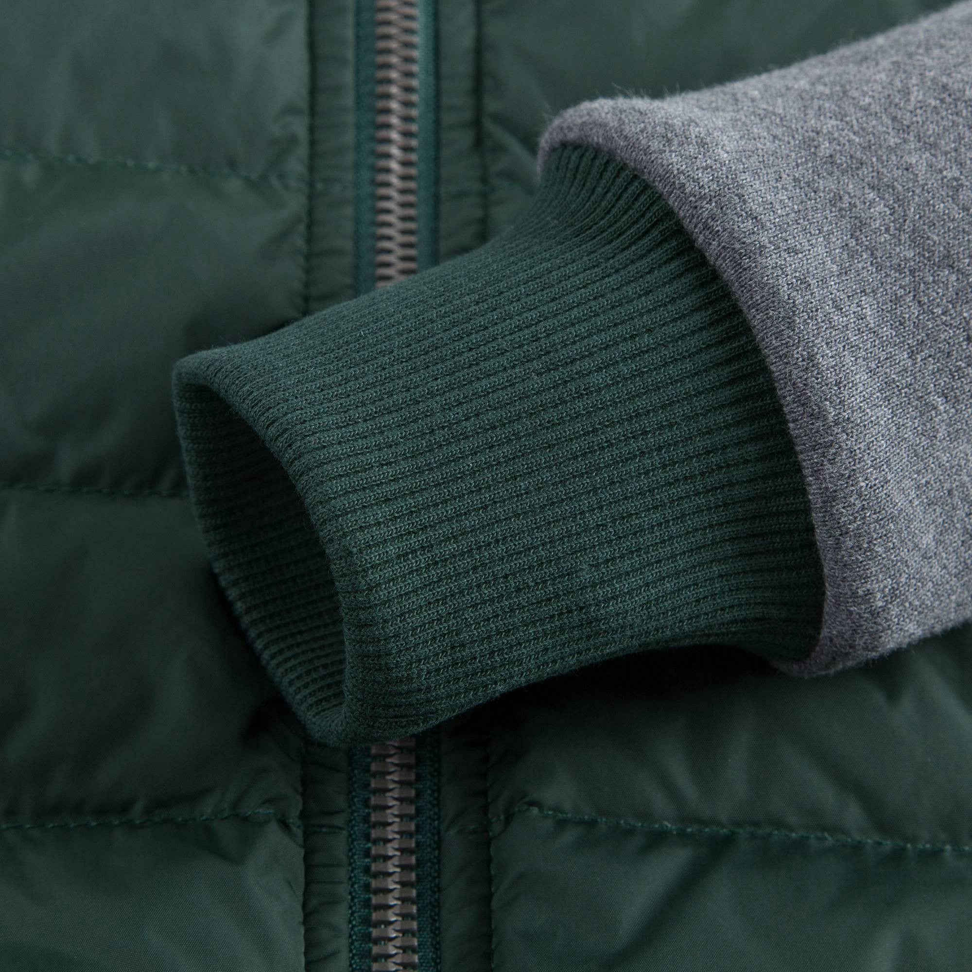 Boys Green & Grey Zip-up Top