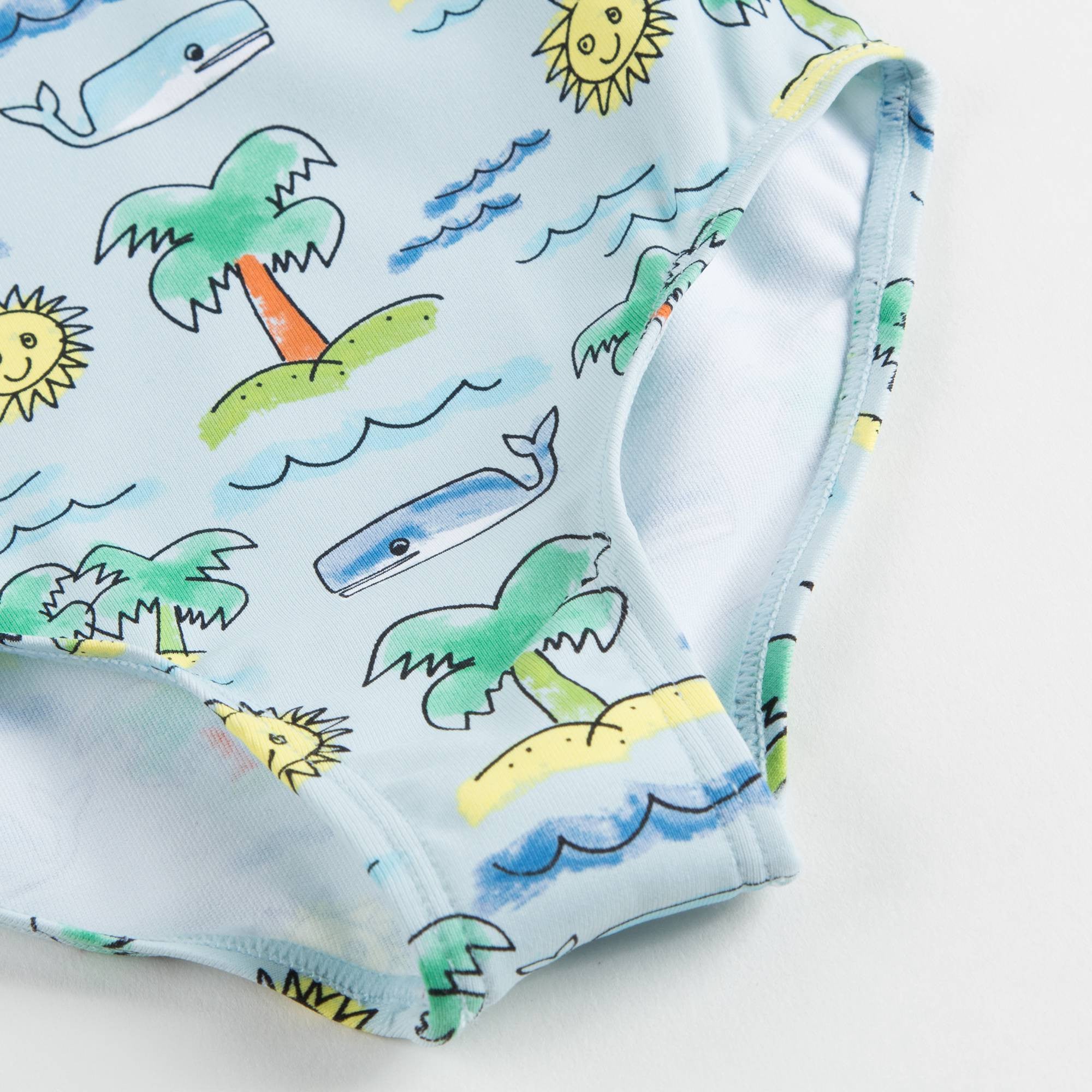 Baby Girls Fluro Beach Print Finn Swimsuit