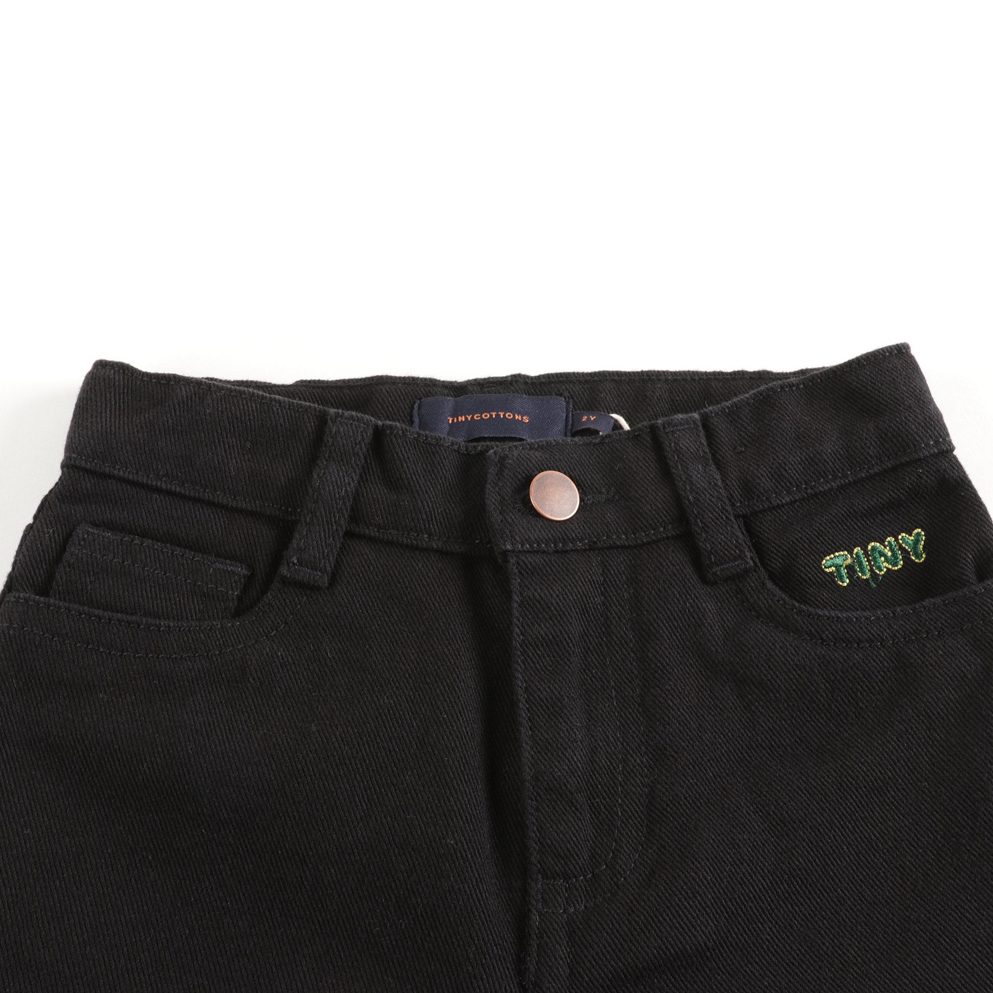 Boys & Girls Black Baggy Denim Trousers
