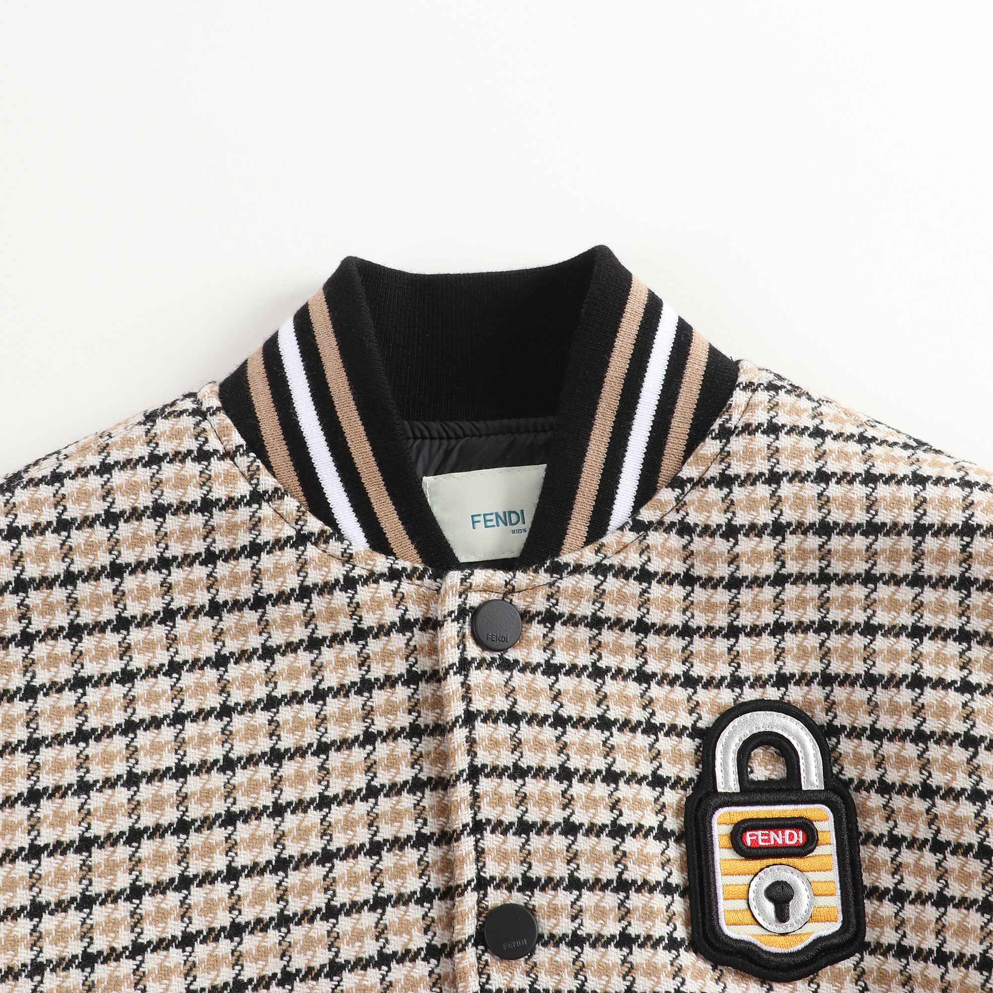 Boys Black Check Coat