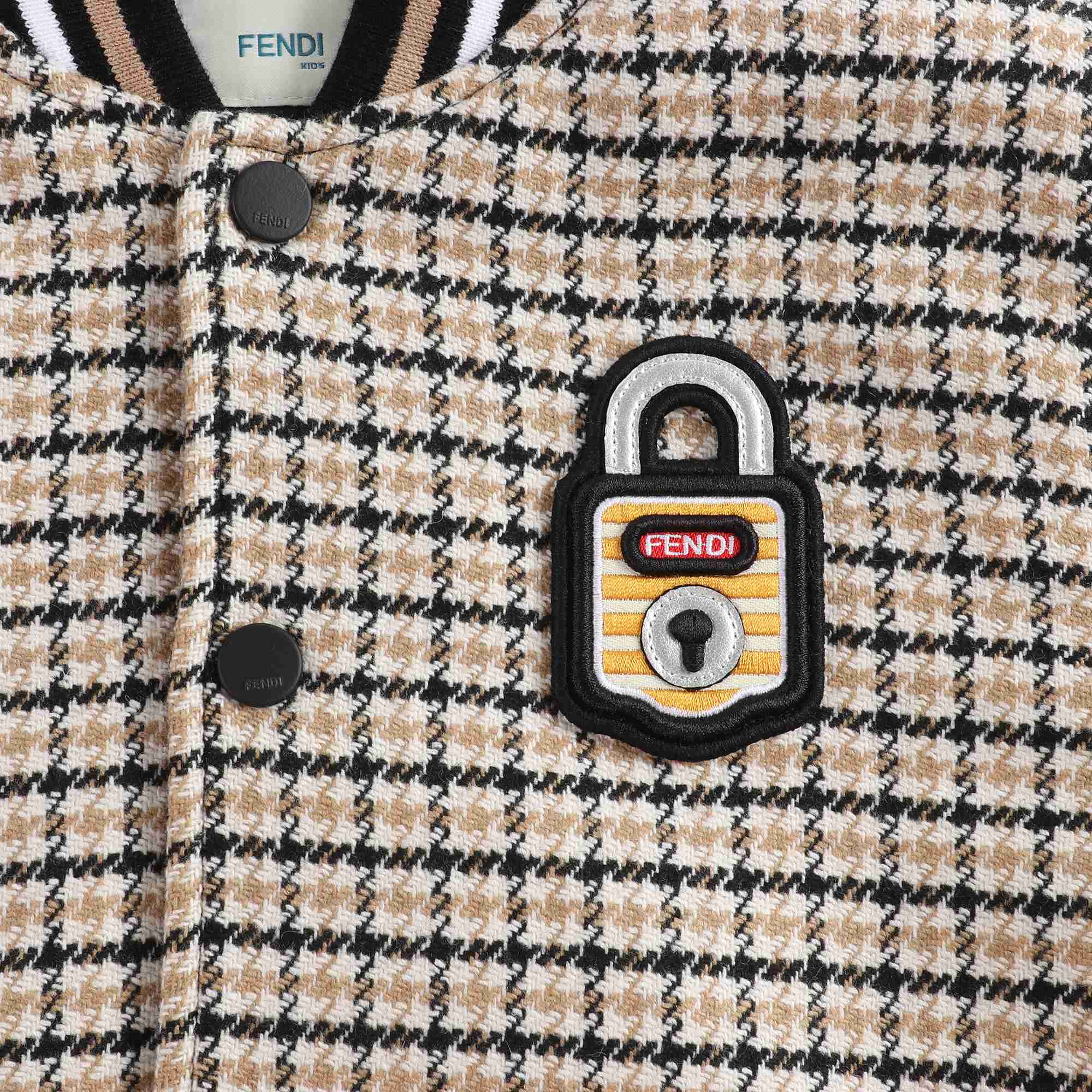 Boys Black Check Coat