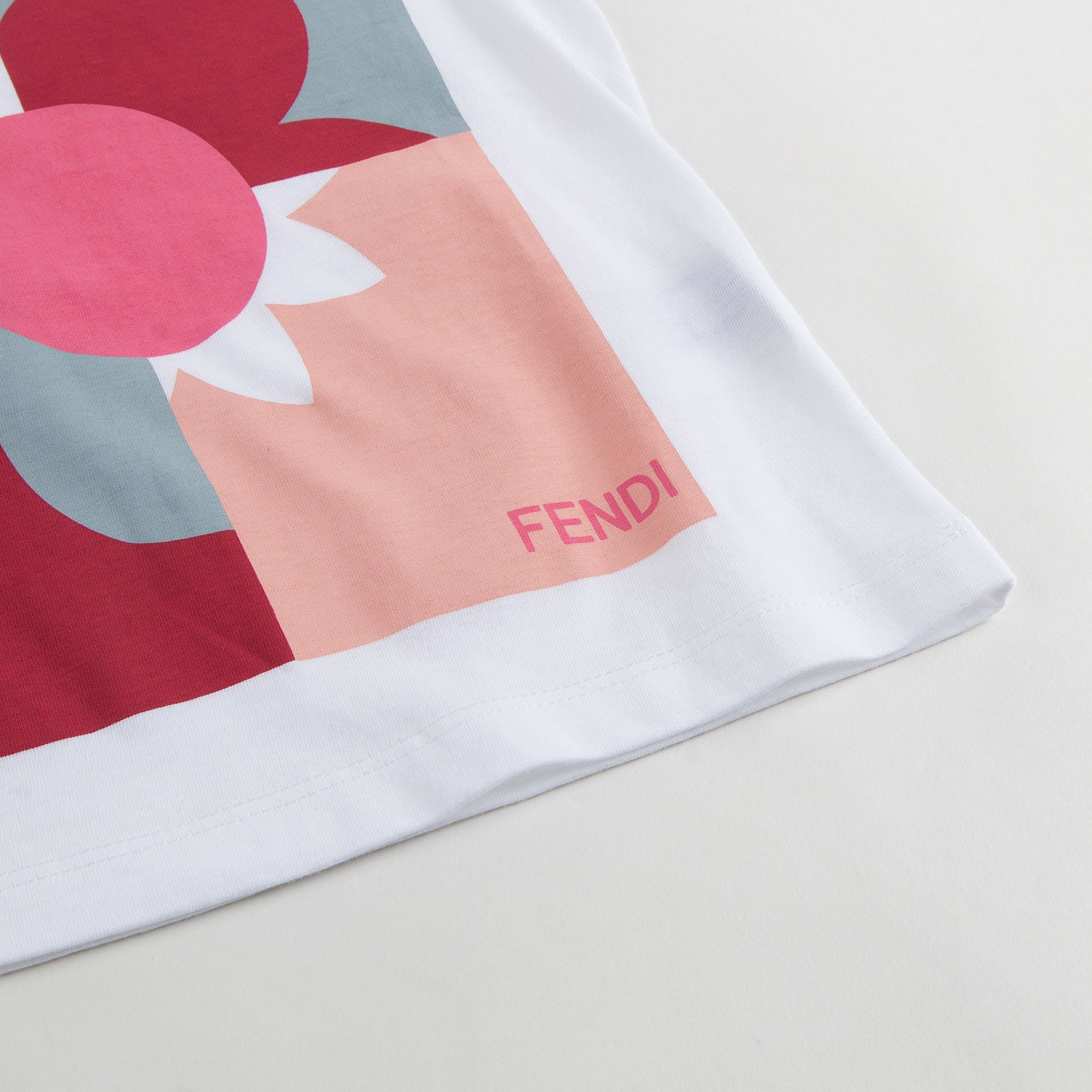Girls White Flower Printed Cotton T-Shirt - CÉMAROSE | Children's Fashion Store - 5