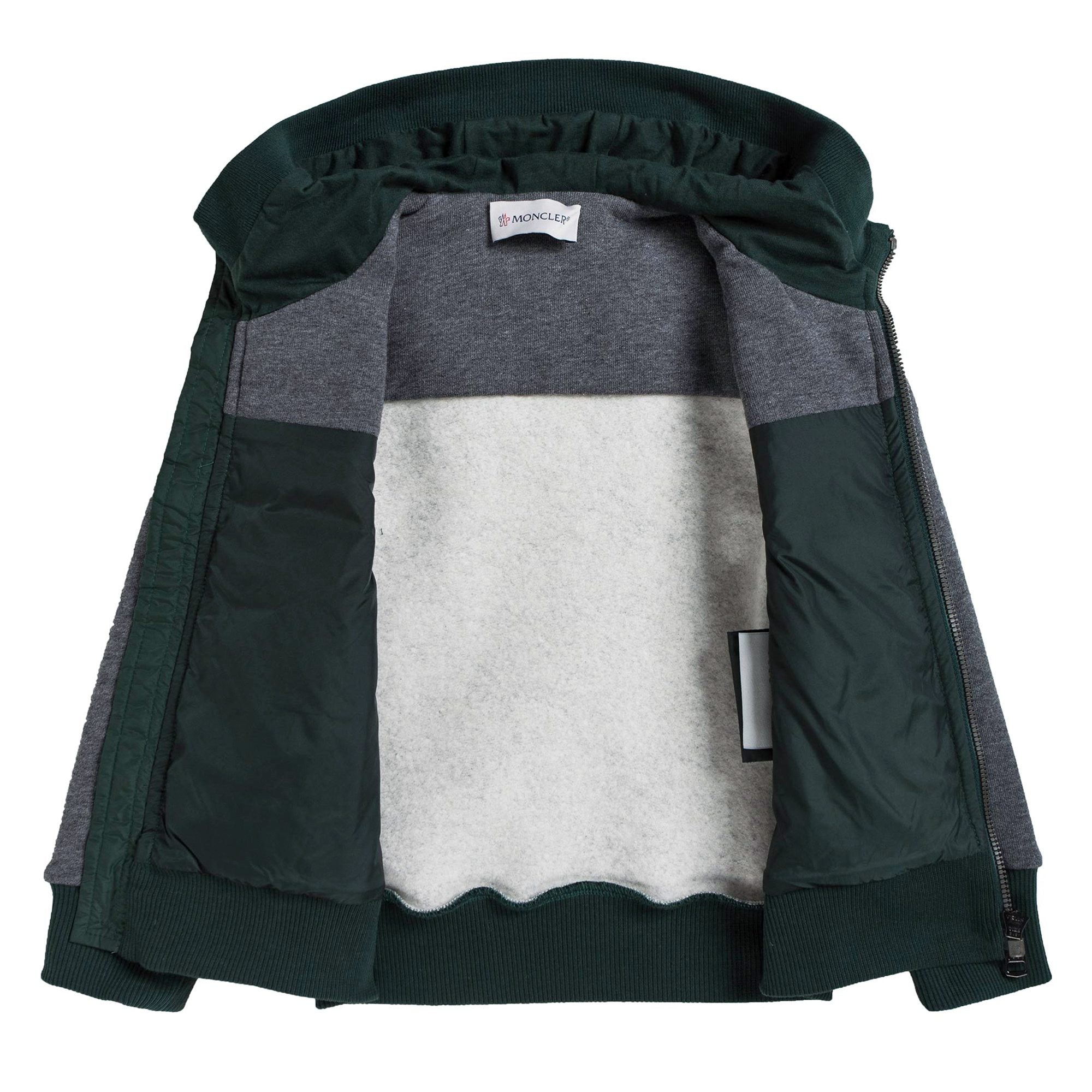 Boys Green & Grey Zip-up Top