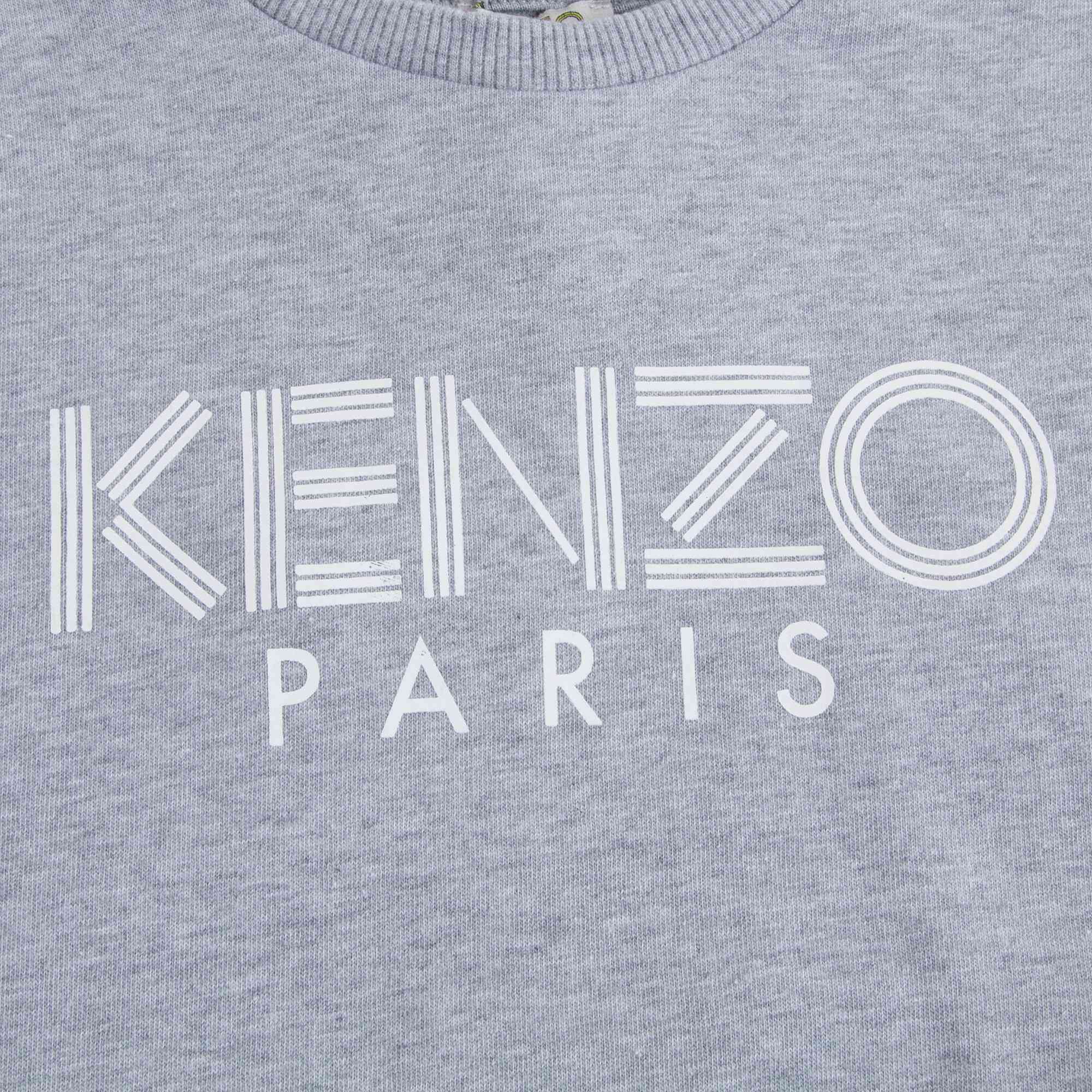 Boys Marl Grey Logo Cotton T-shirt
