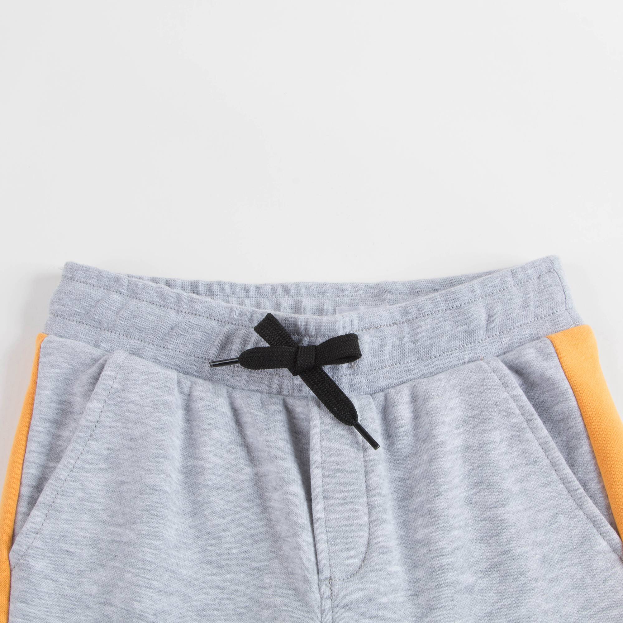 Boys Light Marl Grey Cotton Trousers