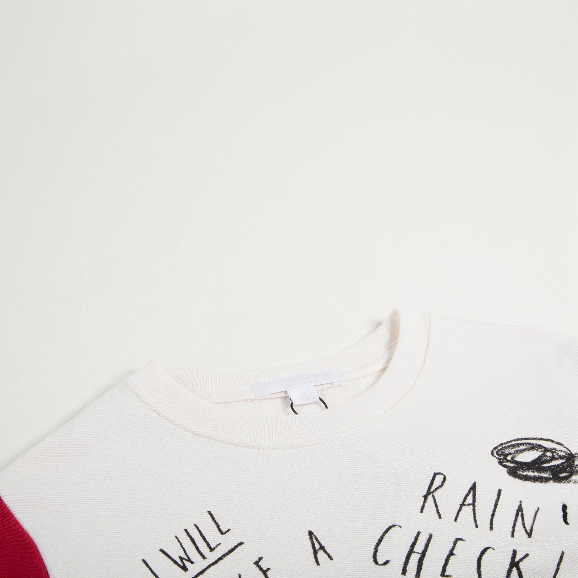 Boys  White  鈥淔laky clouds鈥?  Cotton   Sweatshirt