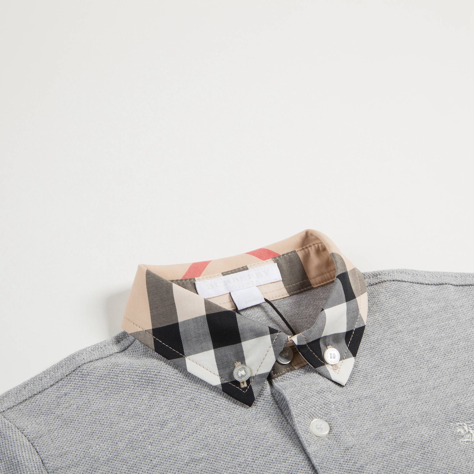 Boys Pale Gray Cotton Polo Shirts