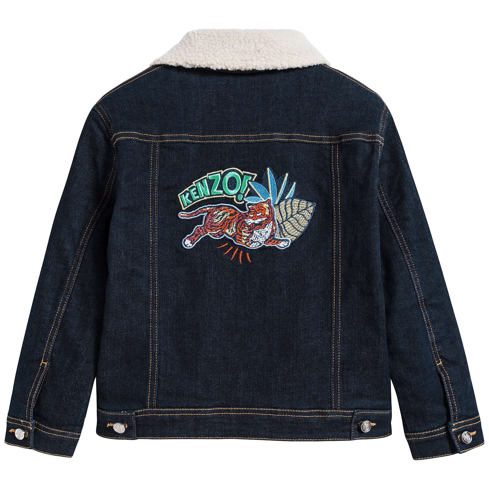 Girls Denim Black Coat