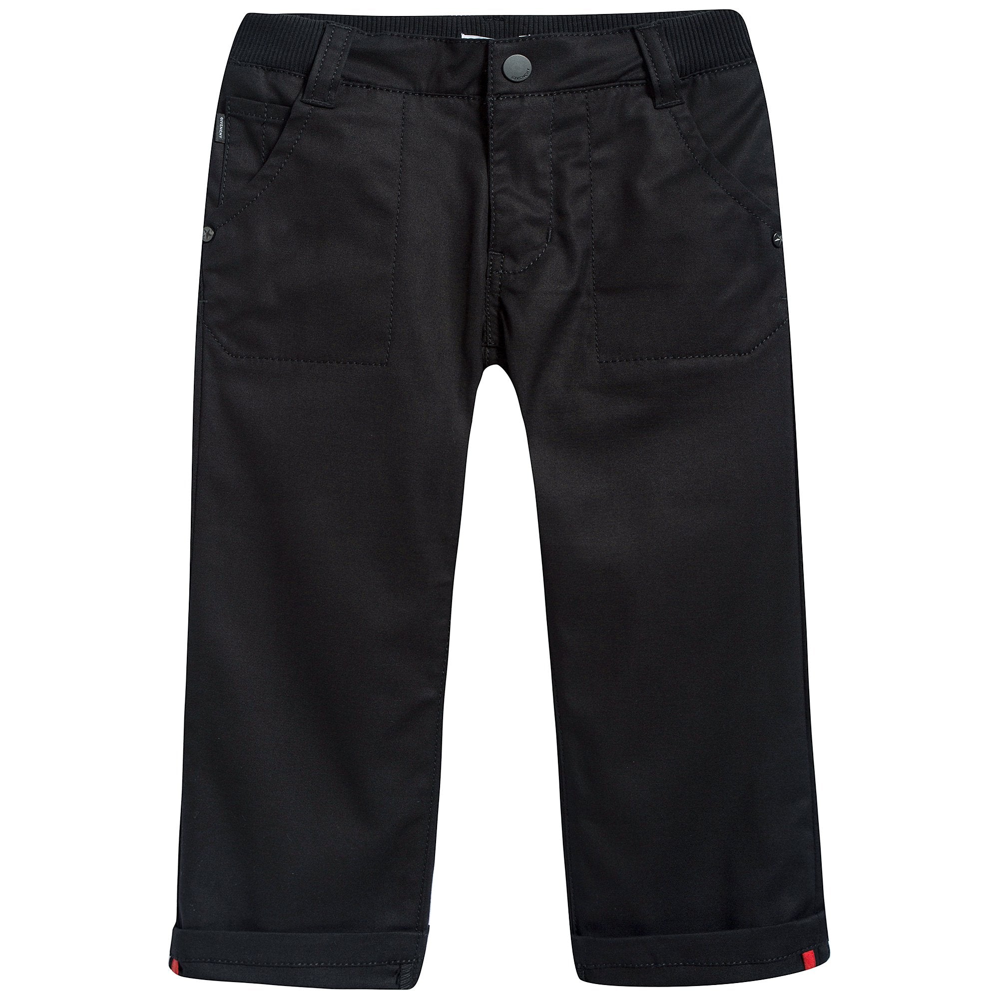 Baby Boys Black Cotton Trousers