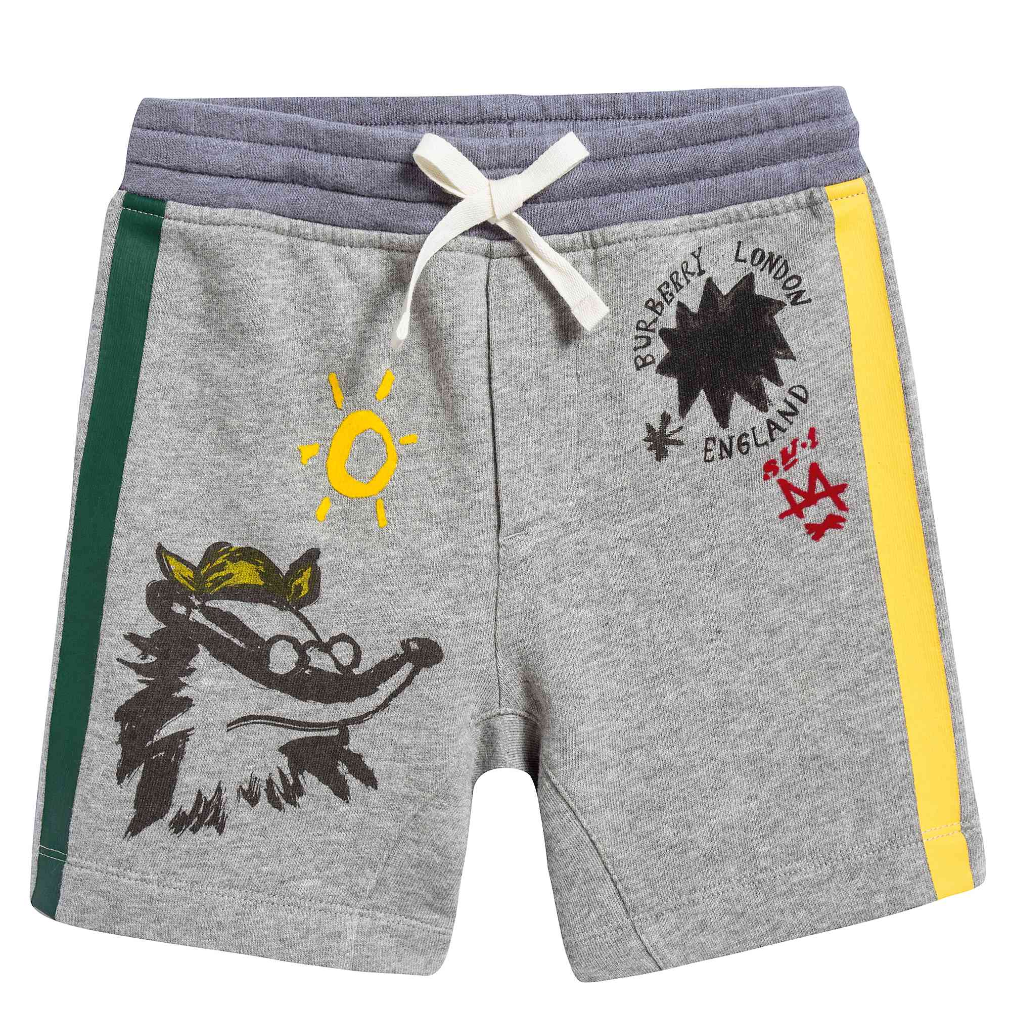 Boys Grey Melange Cotton Shorts