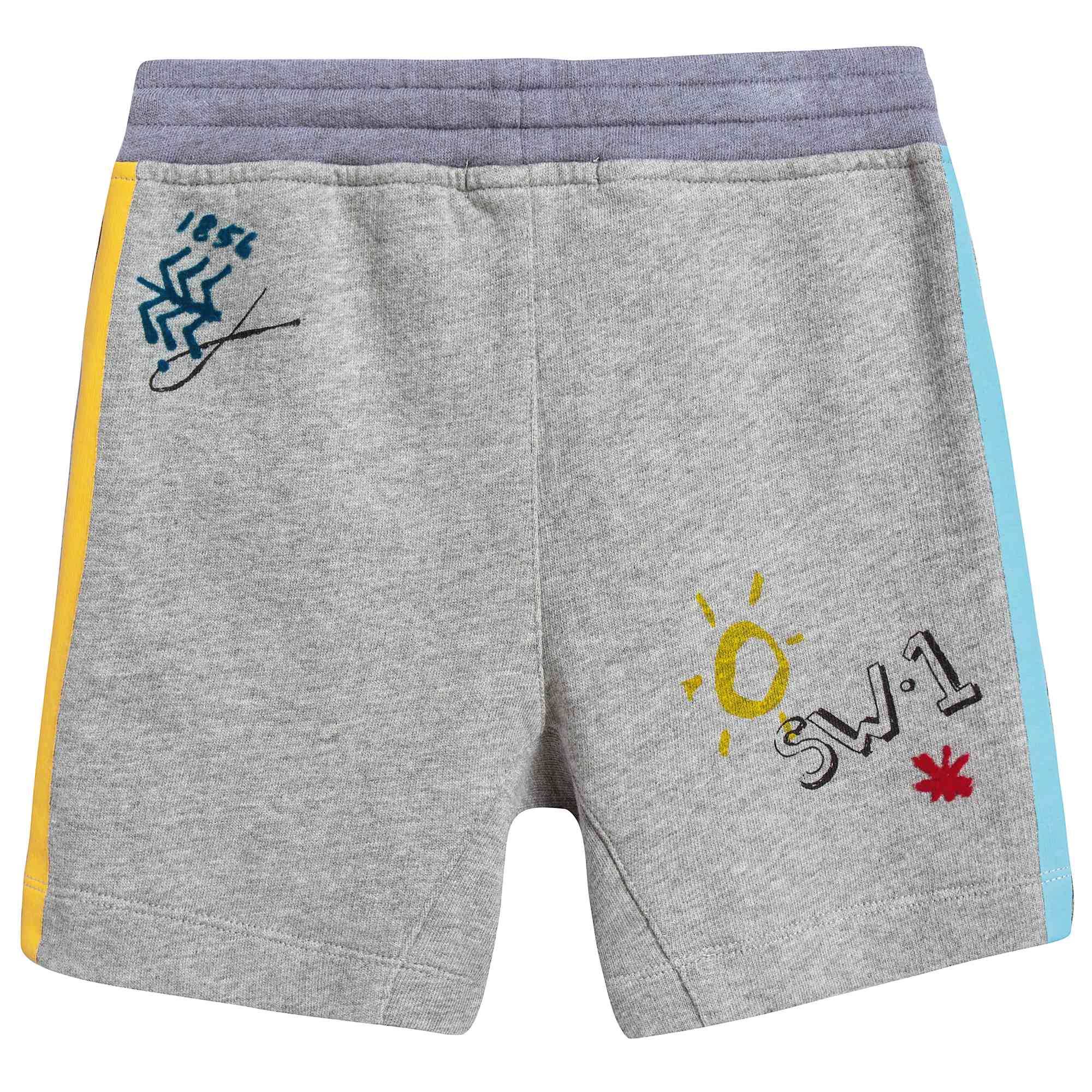 Boys Grey Melange Cotton Shorts