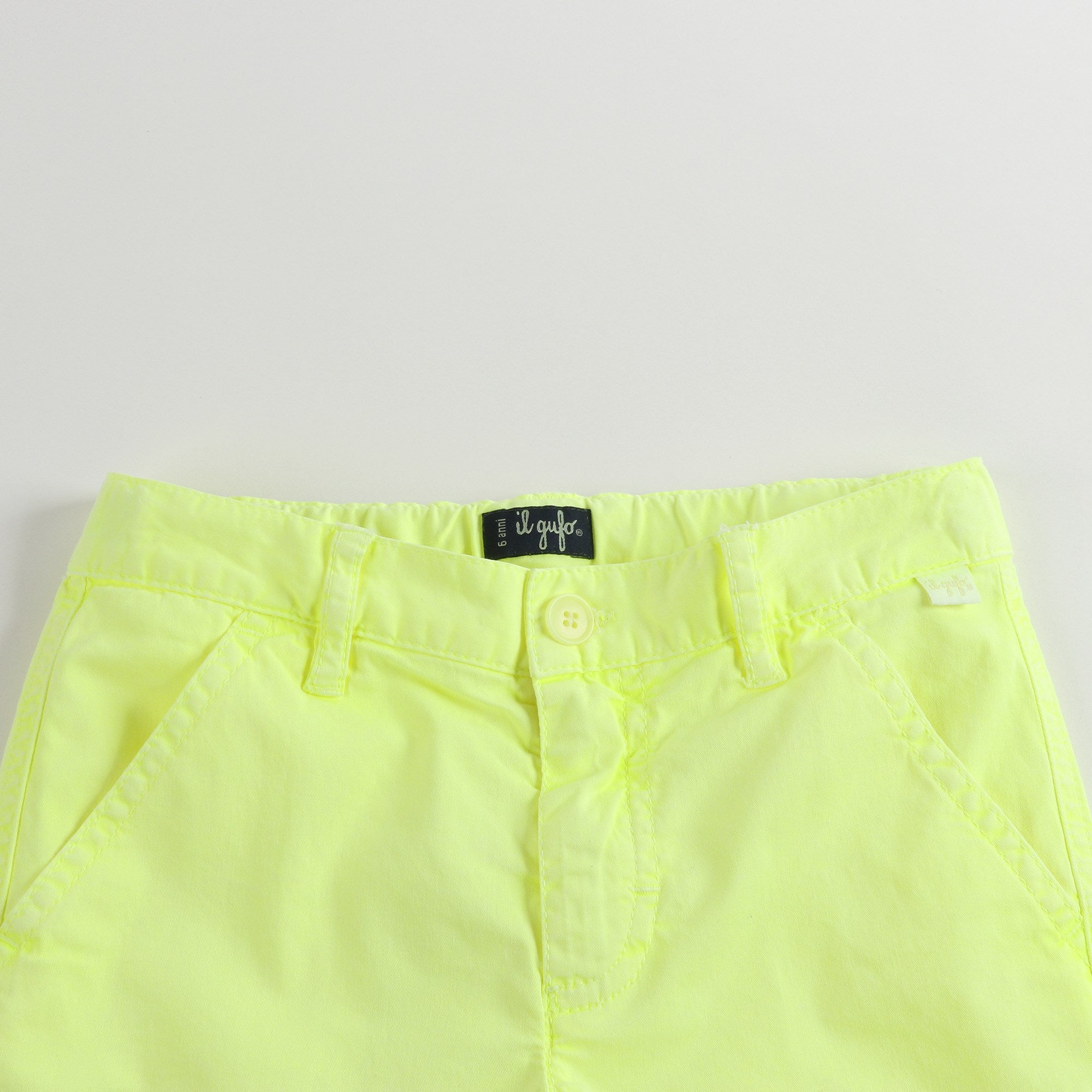 Boys Light Yellow Cotton Shorts