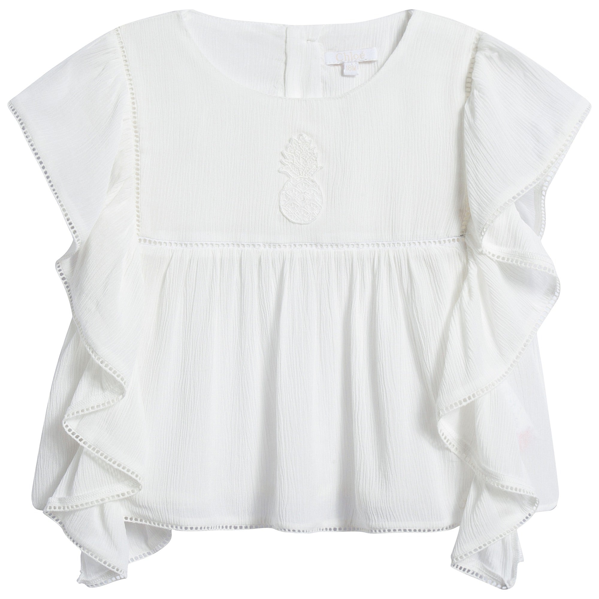 Baby Girls Off White Viscose Blouse