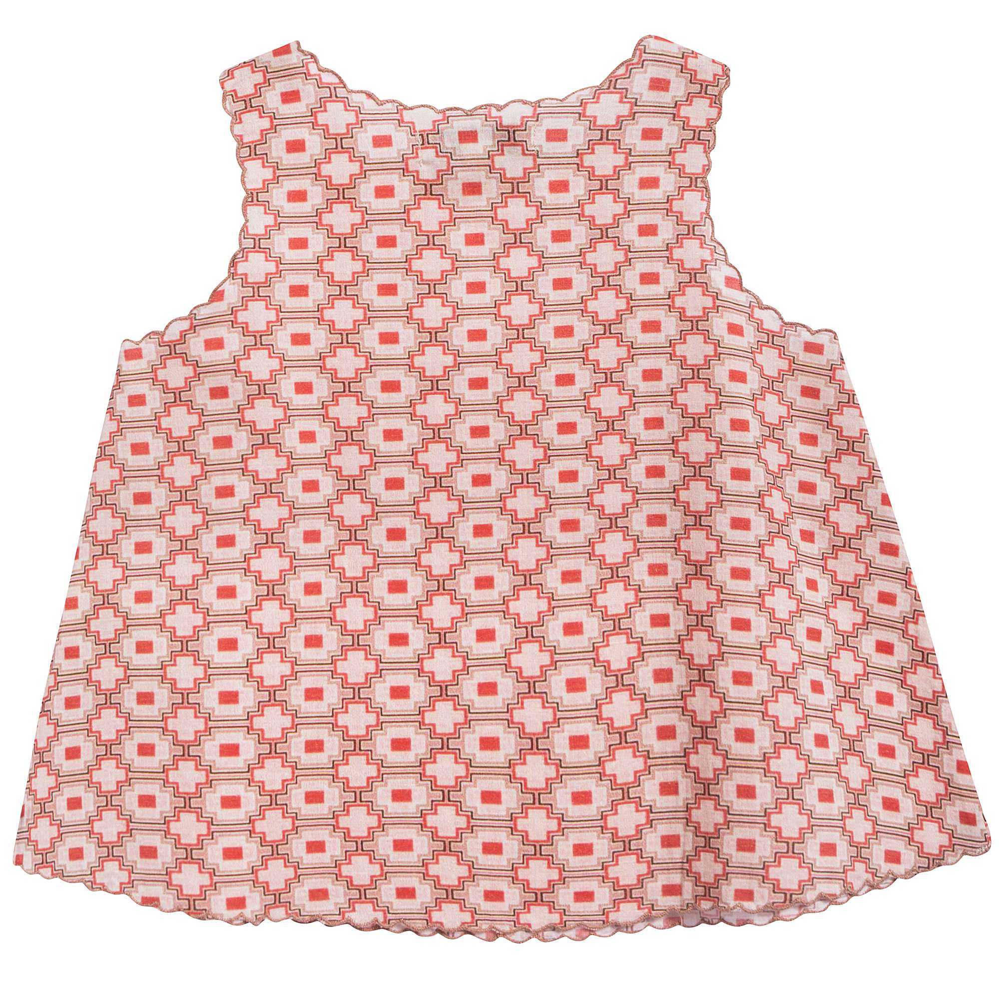 Baby Girls Kaleido Red Cotton Woven Top
