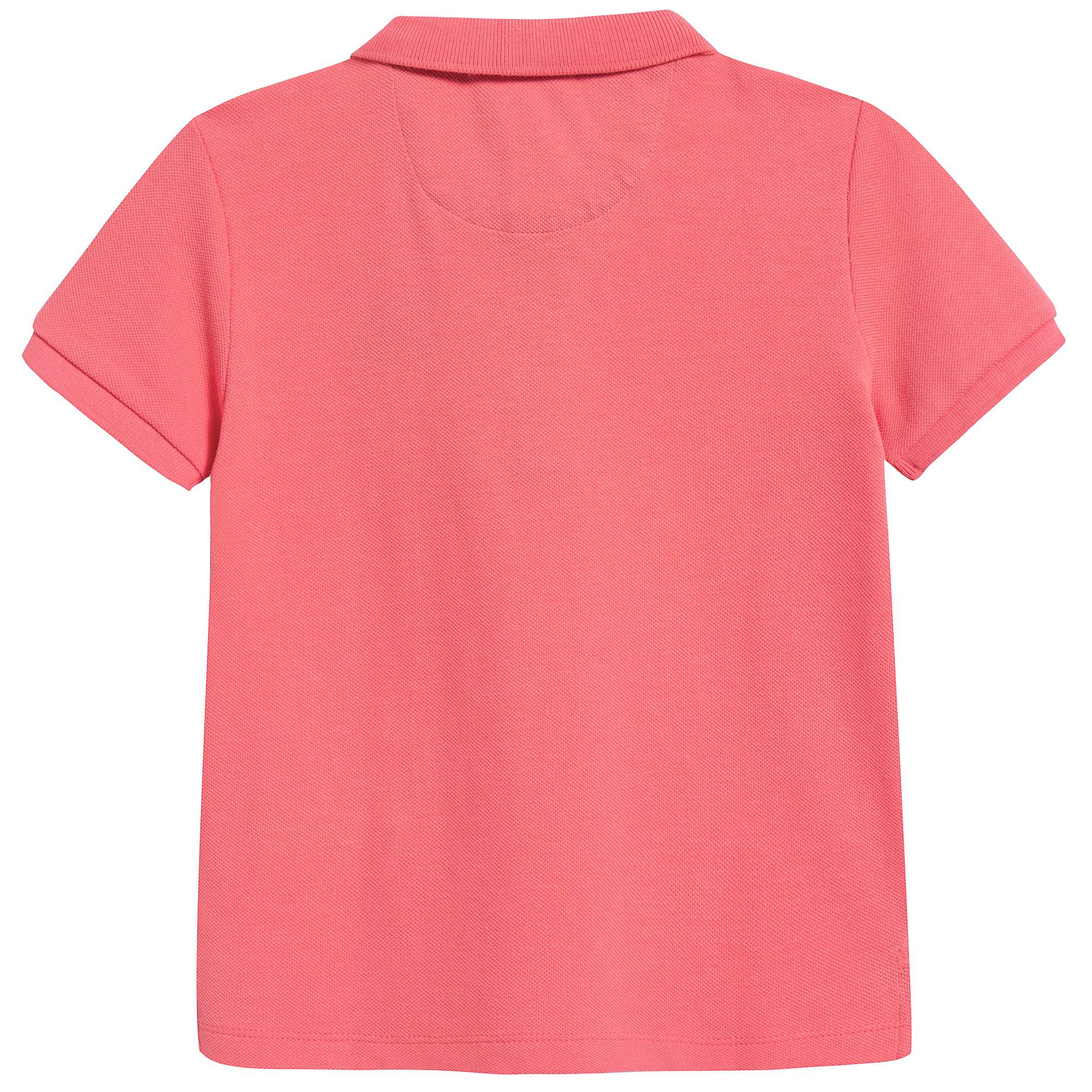 Boys Bright Coral Pink Cotton Polo Shirt