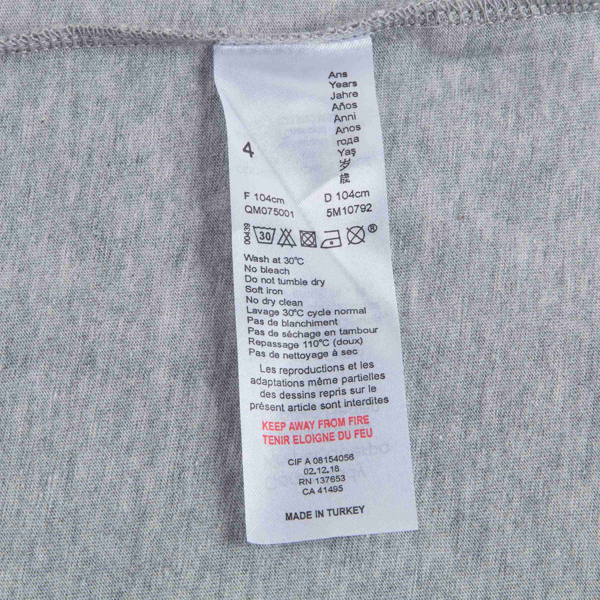 Boys Marl Grey Cotton T-shirt