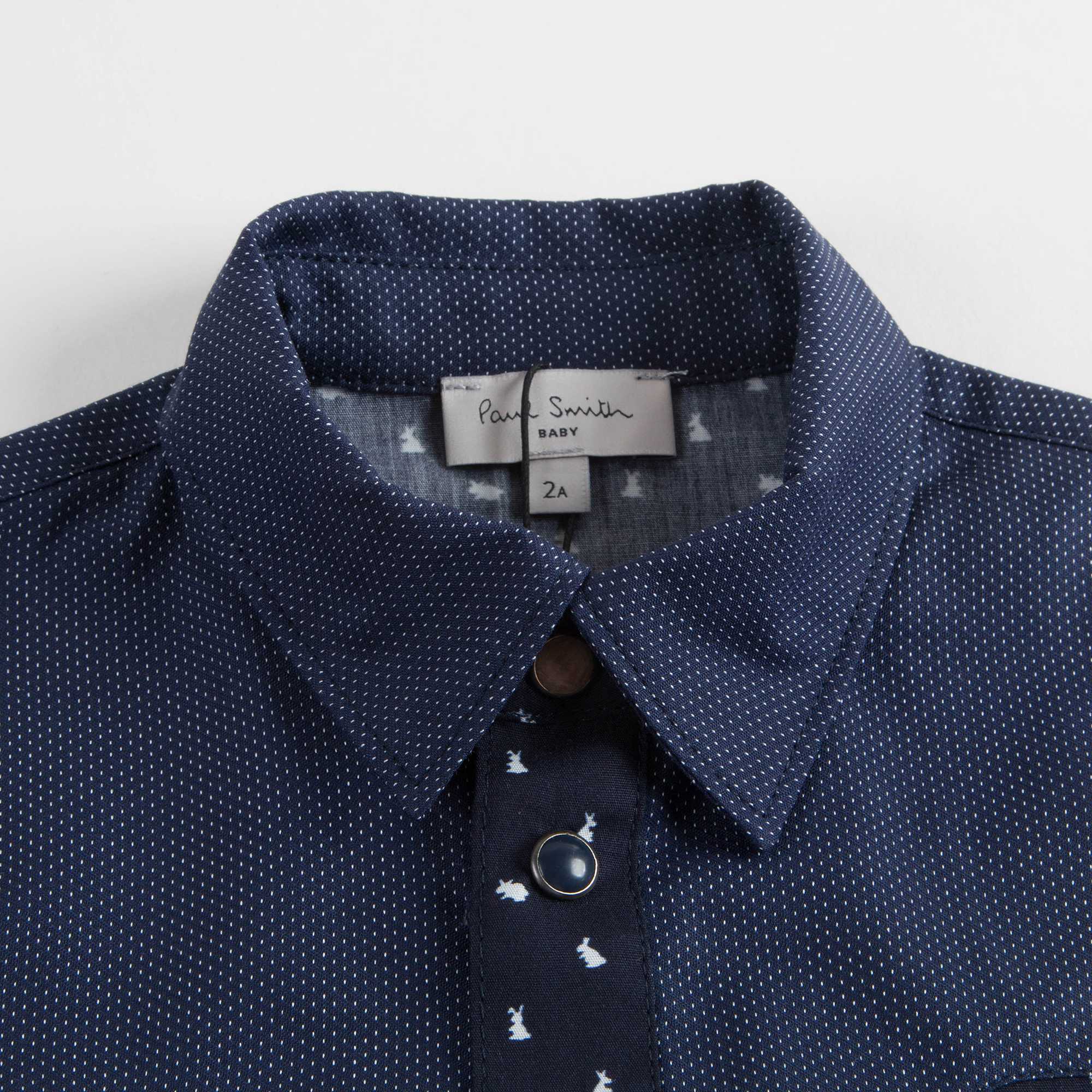 Baby Boys Navy Cotton Shirt