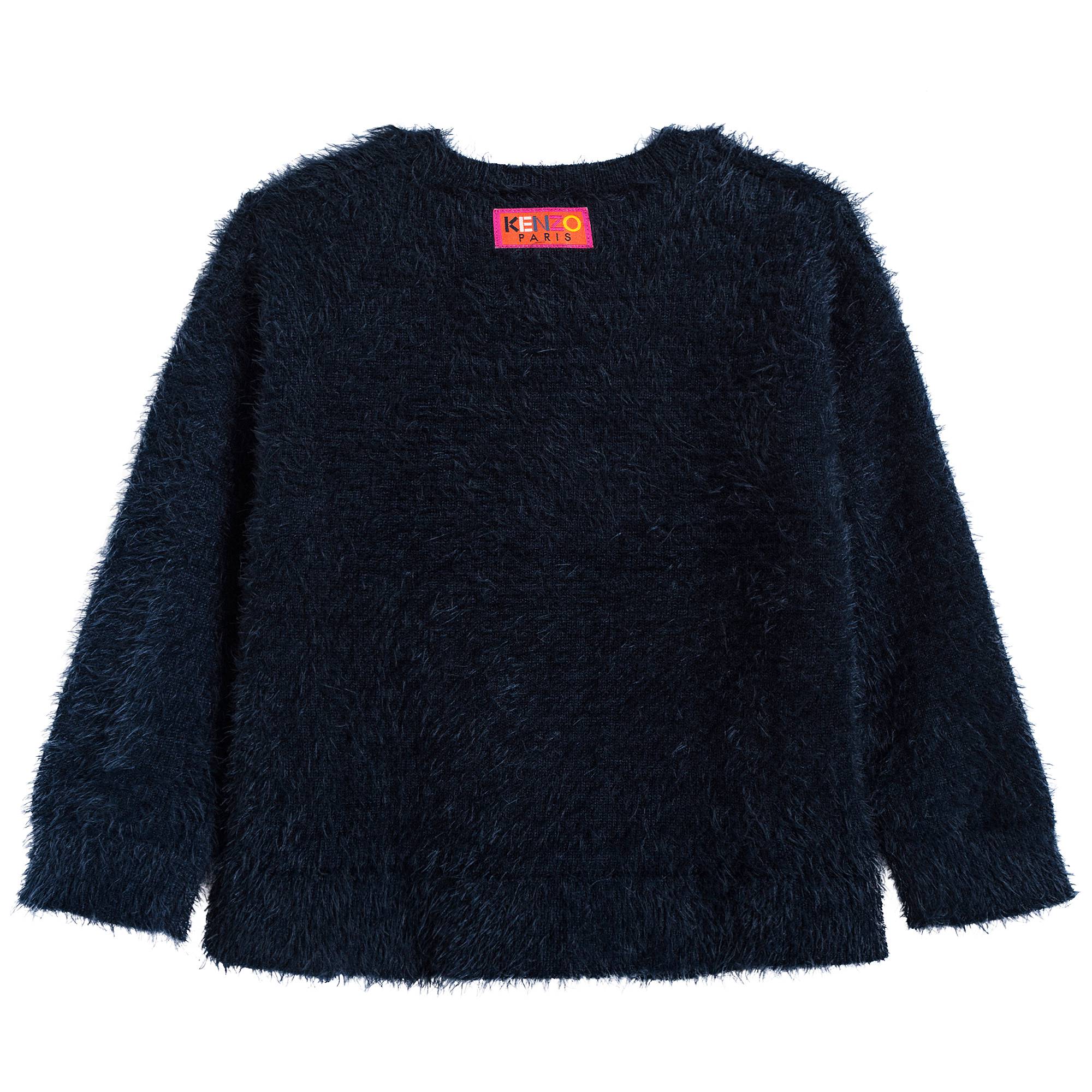 Girls Navy Printed Sweatshirt