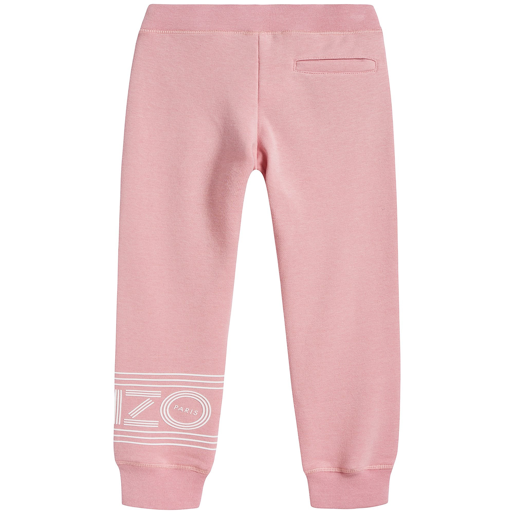 Girls Middle Pink Logo Cotton Trousers