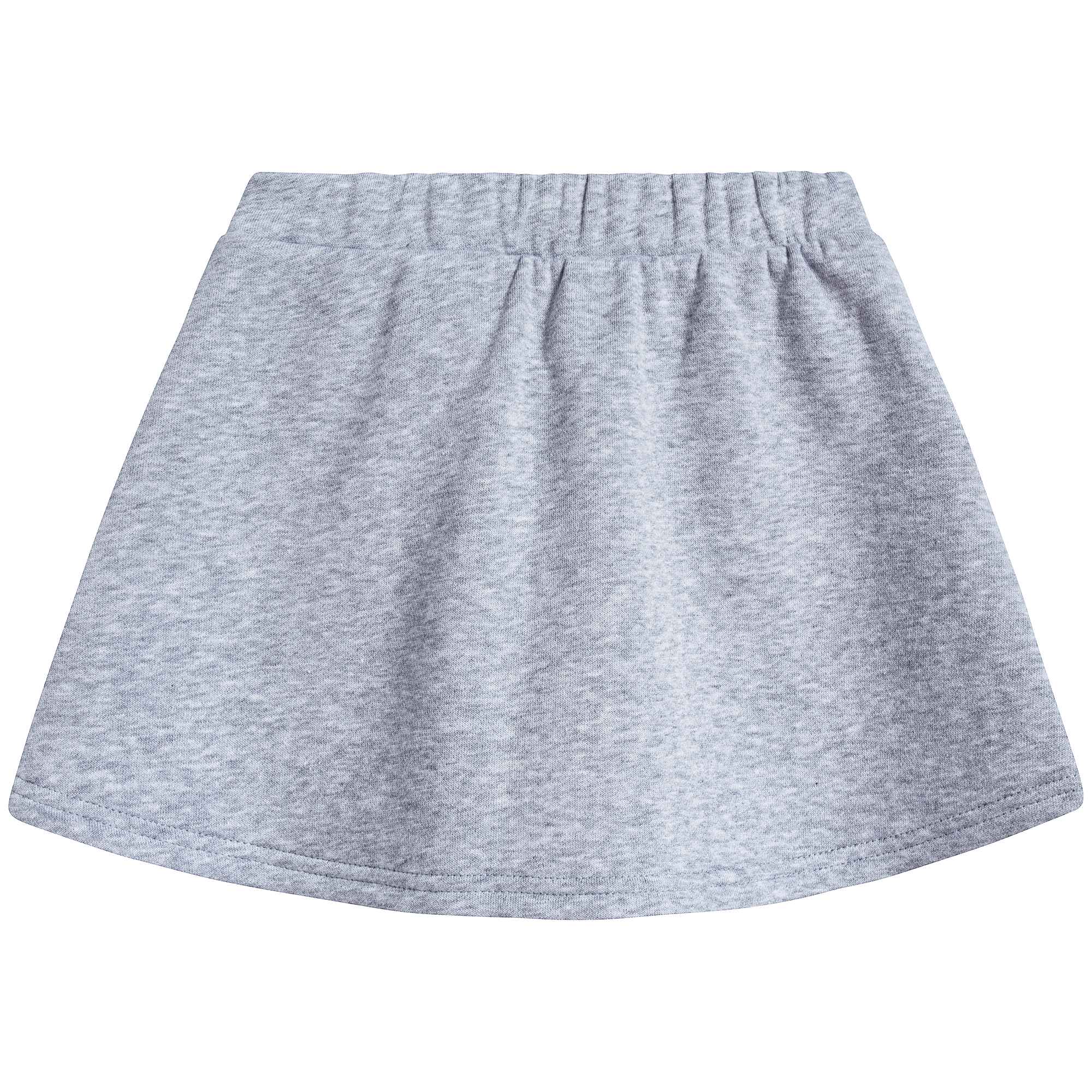 Girls Marl Grey Cotton Skirt