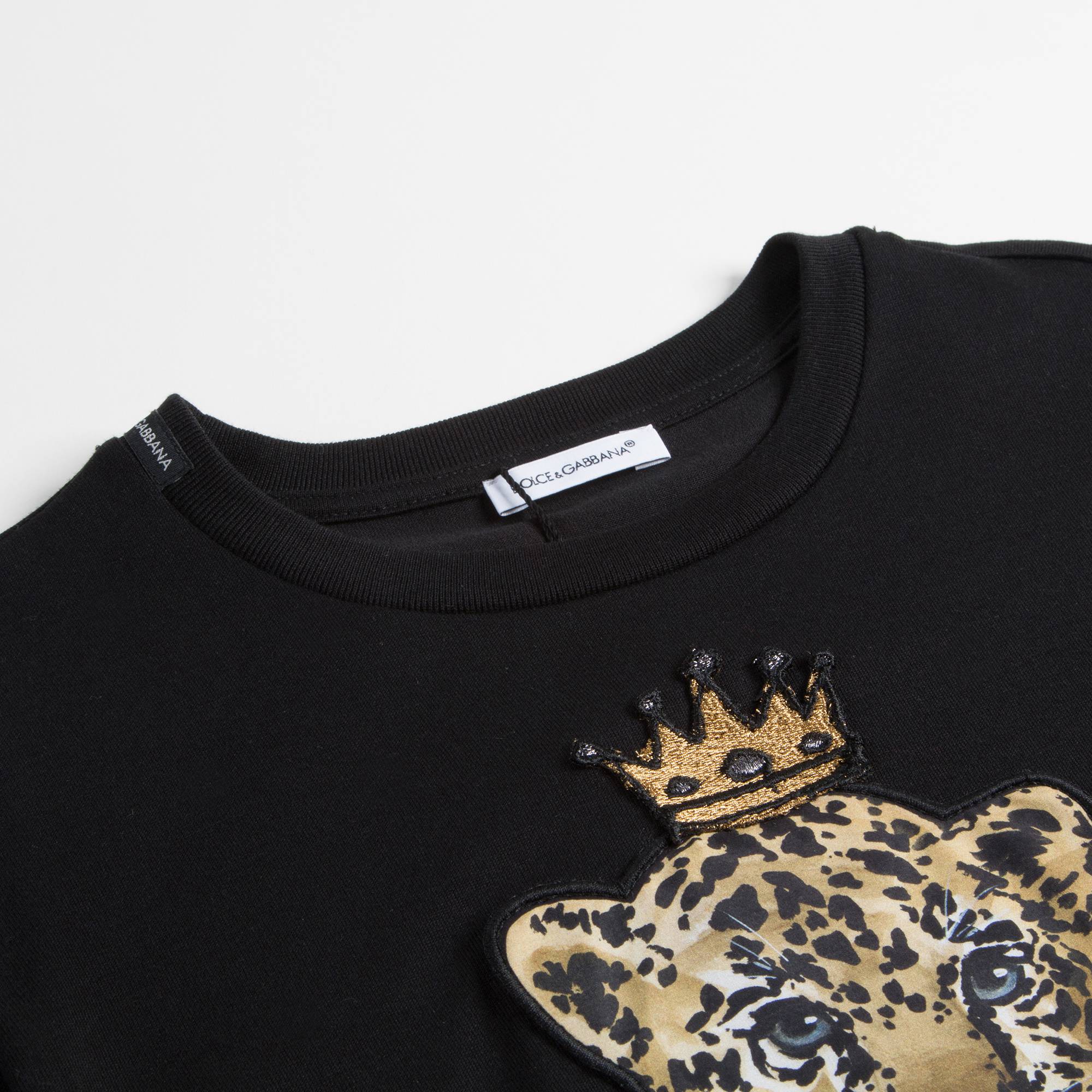 Boys Black Tiger Cotton T-shirt