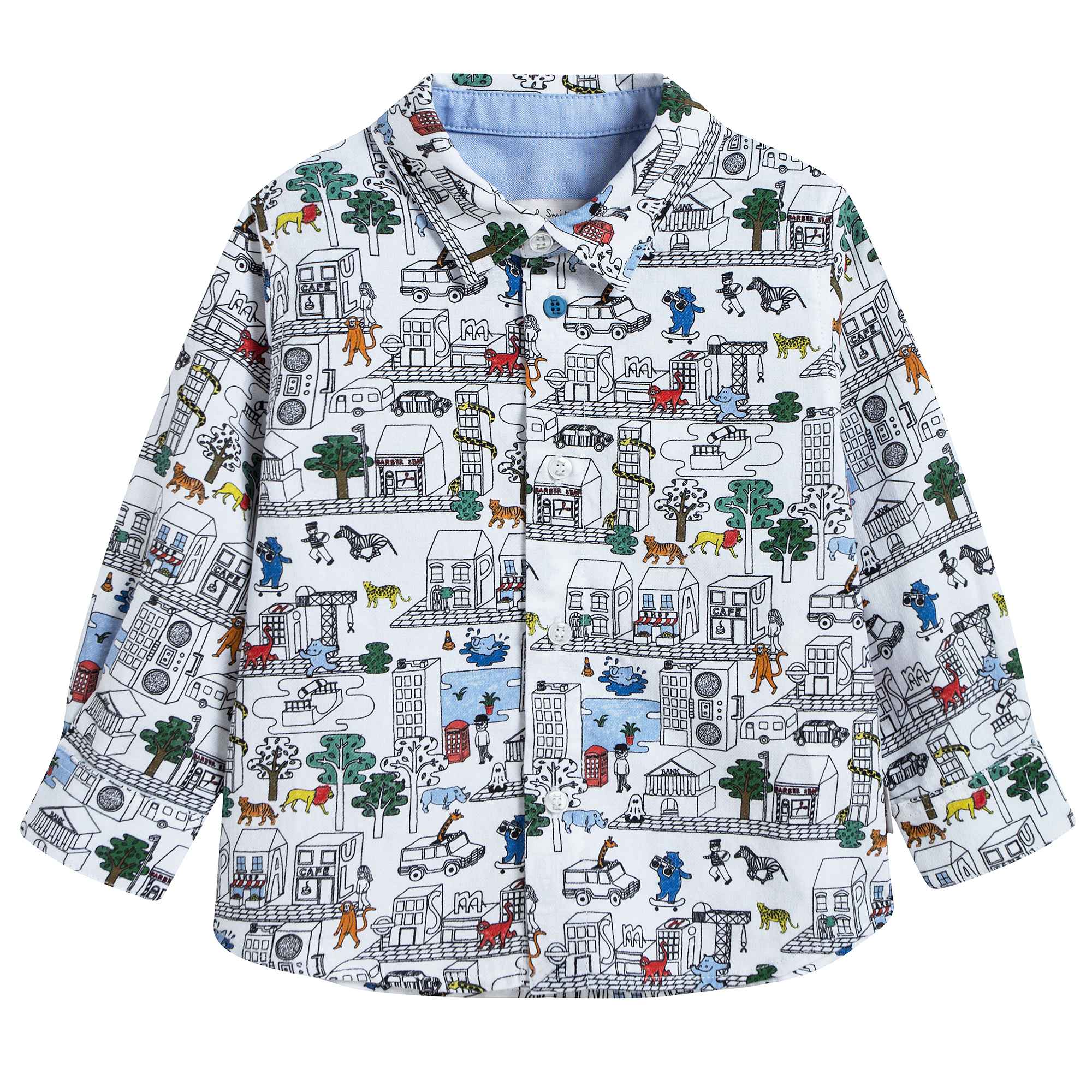 Baby Boys White 'Pan' Cotton Shirt