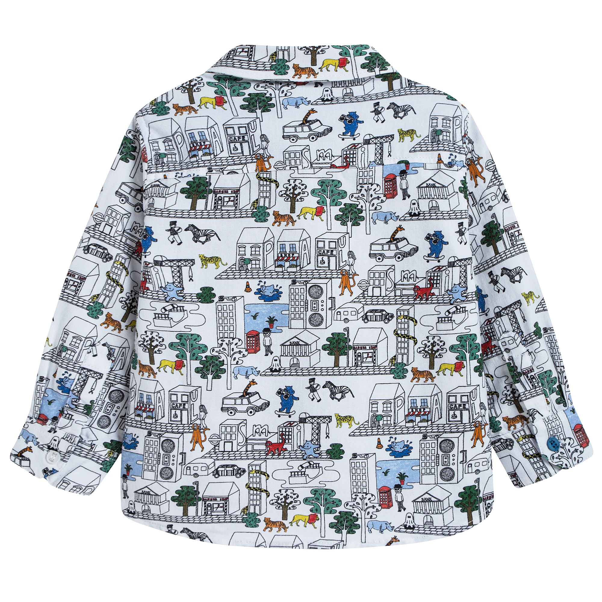 Baby Boys White 'Pan' Cotton Shirt