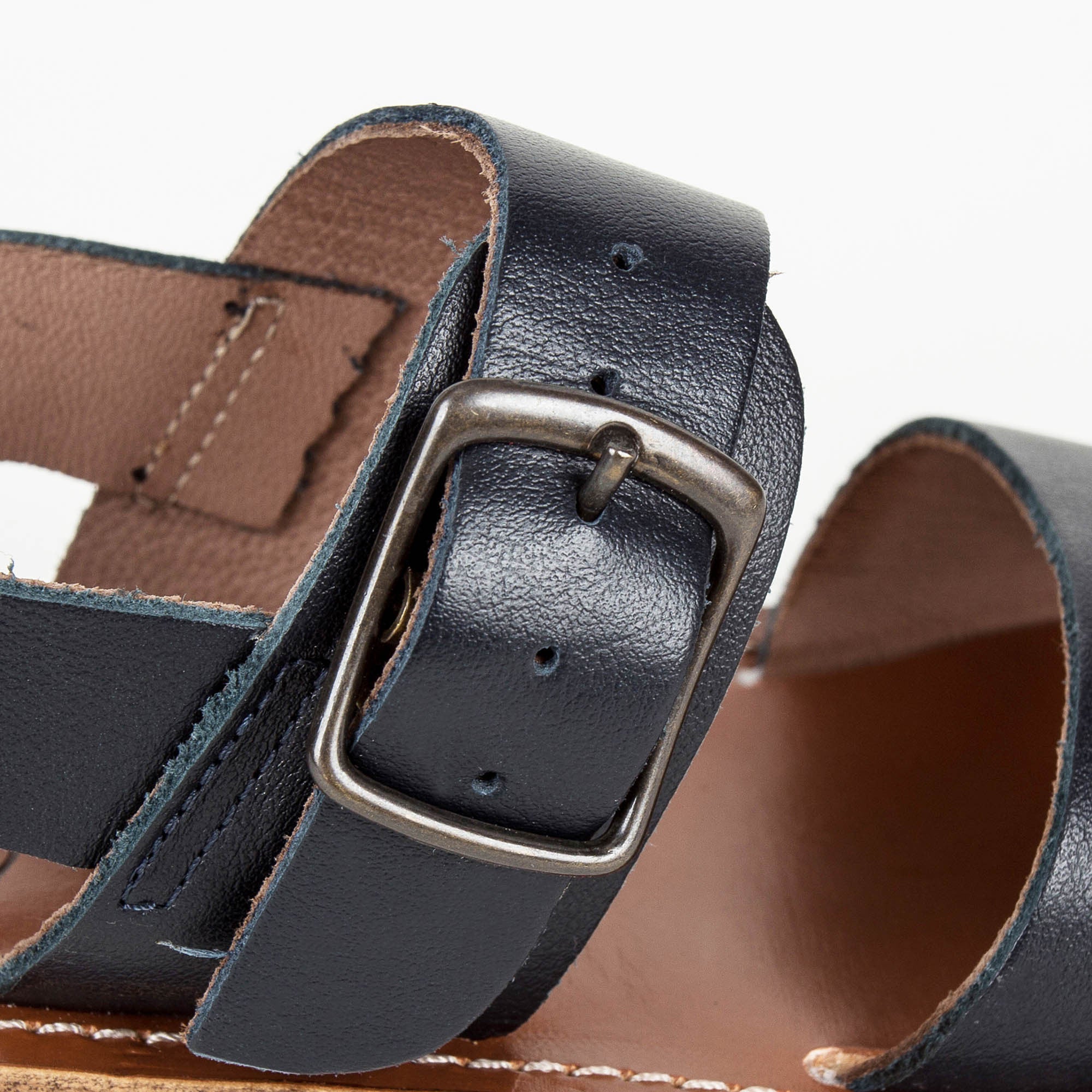 Boys Blue Cowskin Leather Sandals