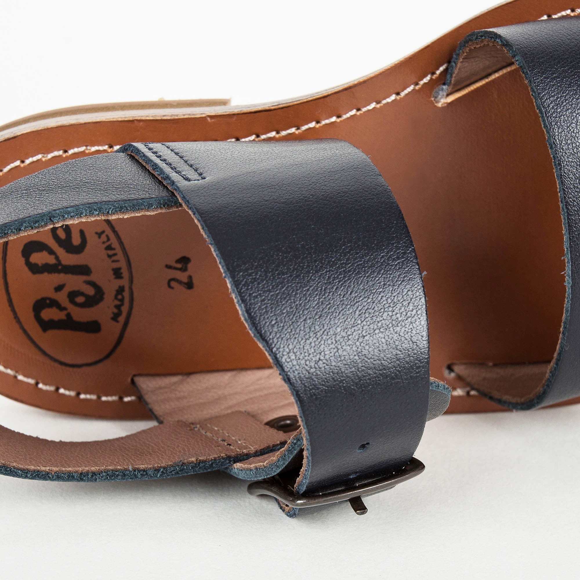 Boys Blue Cowskin Leather Sandals