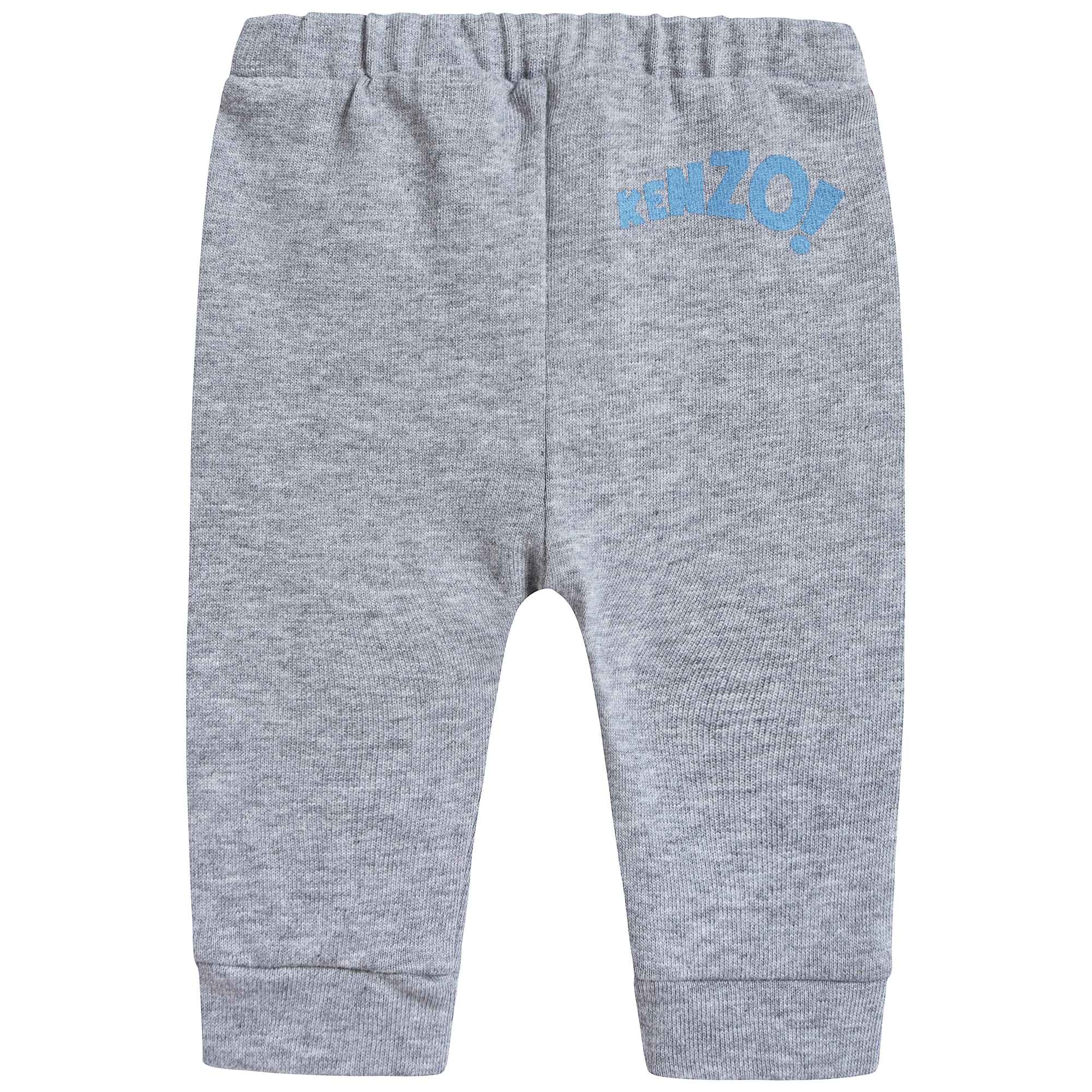 Baby Boys Marl Grey Cotton Trousers