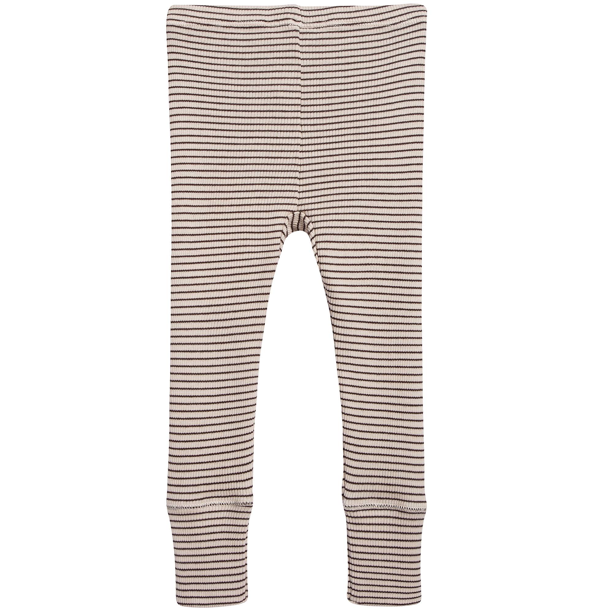 Baby Sand & Chocolate Stripe Cotton Jersey Trousers