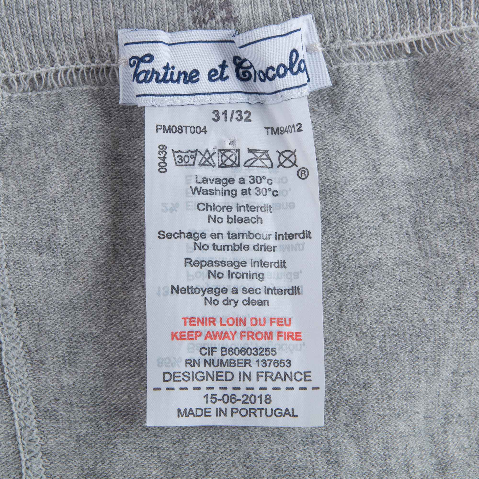 Girls Chine Grey Cotton Tights