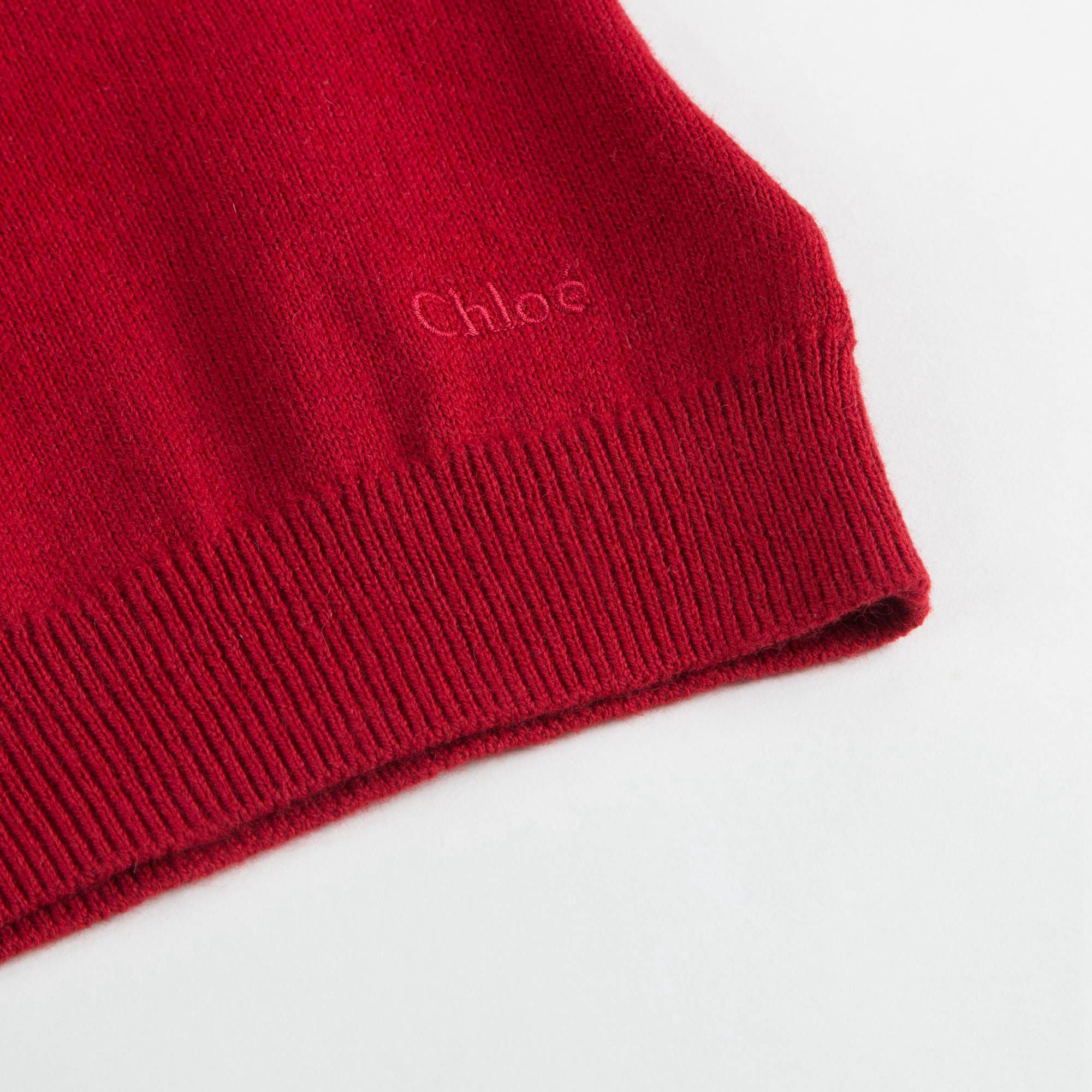 Girls Red Ruffle Sweater