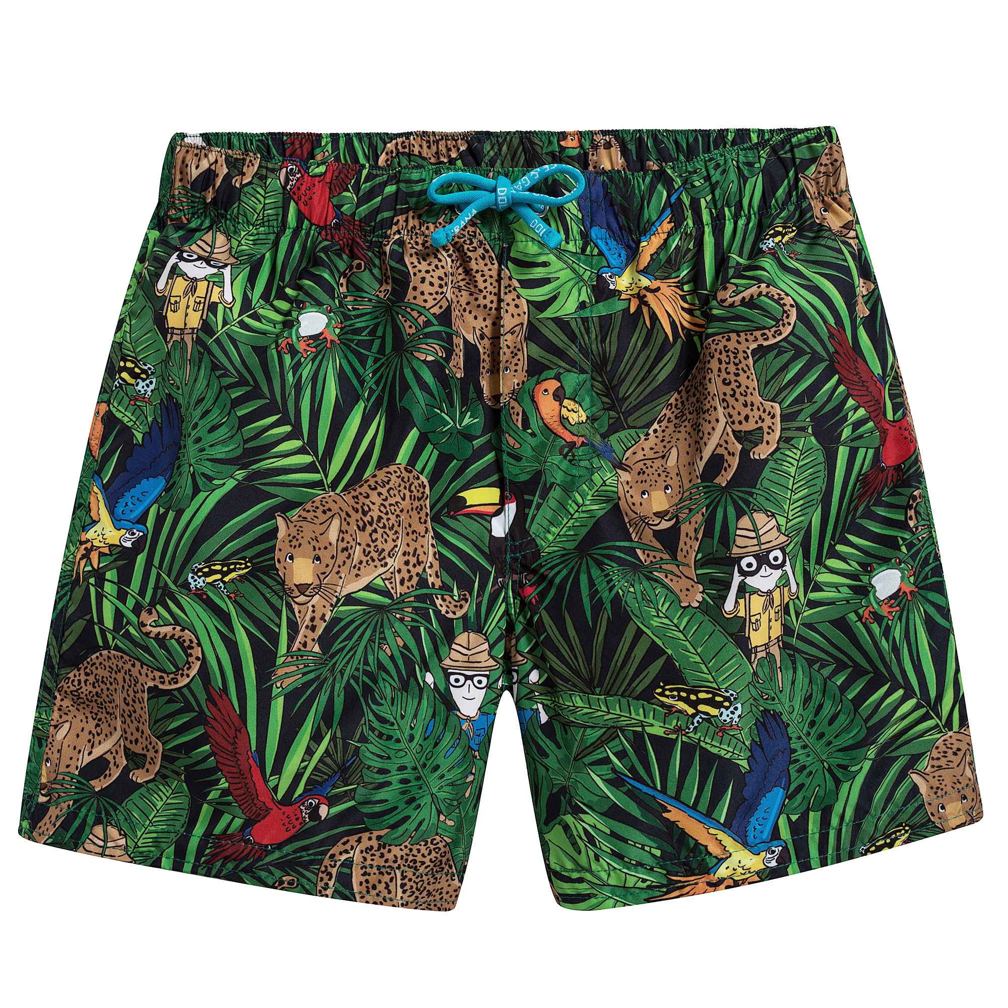 Boys Green Safari Print Baby Shortie