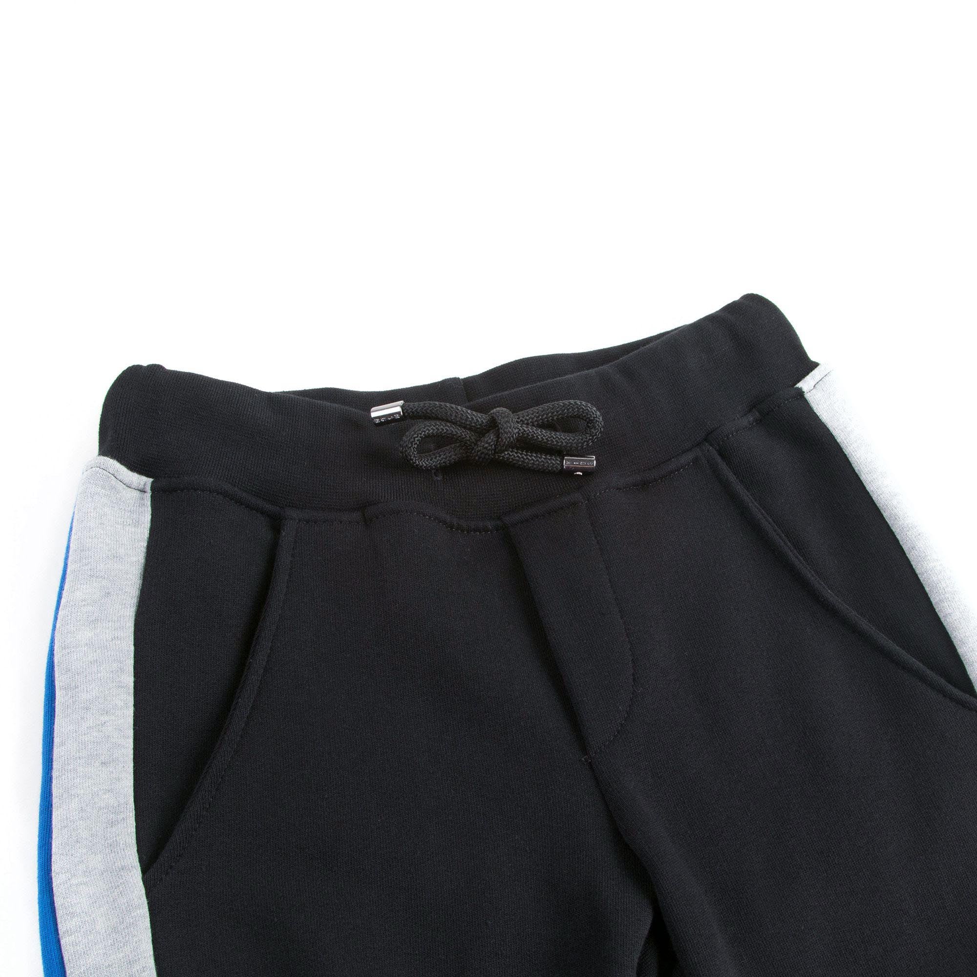 Boys Black Cotton Tracksuit Trousers