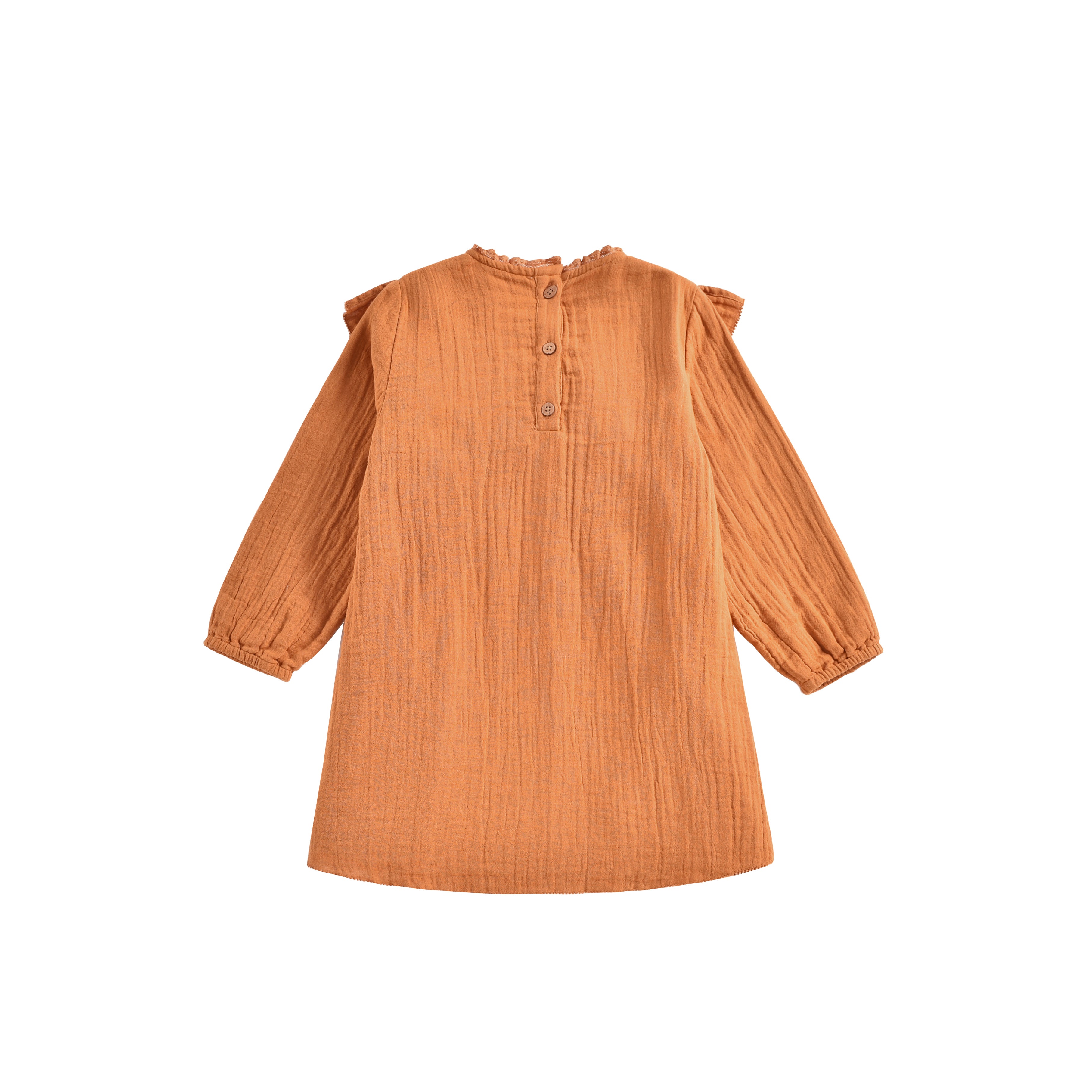 Robe Fille Safran Foncé en Coton Biologique