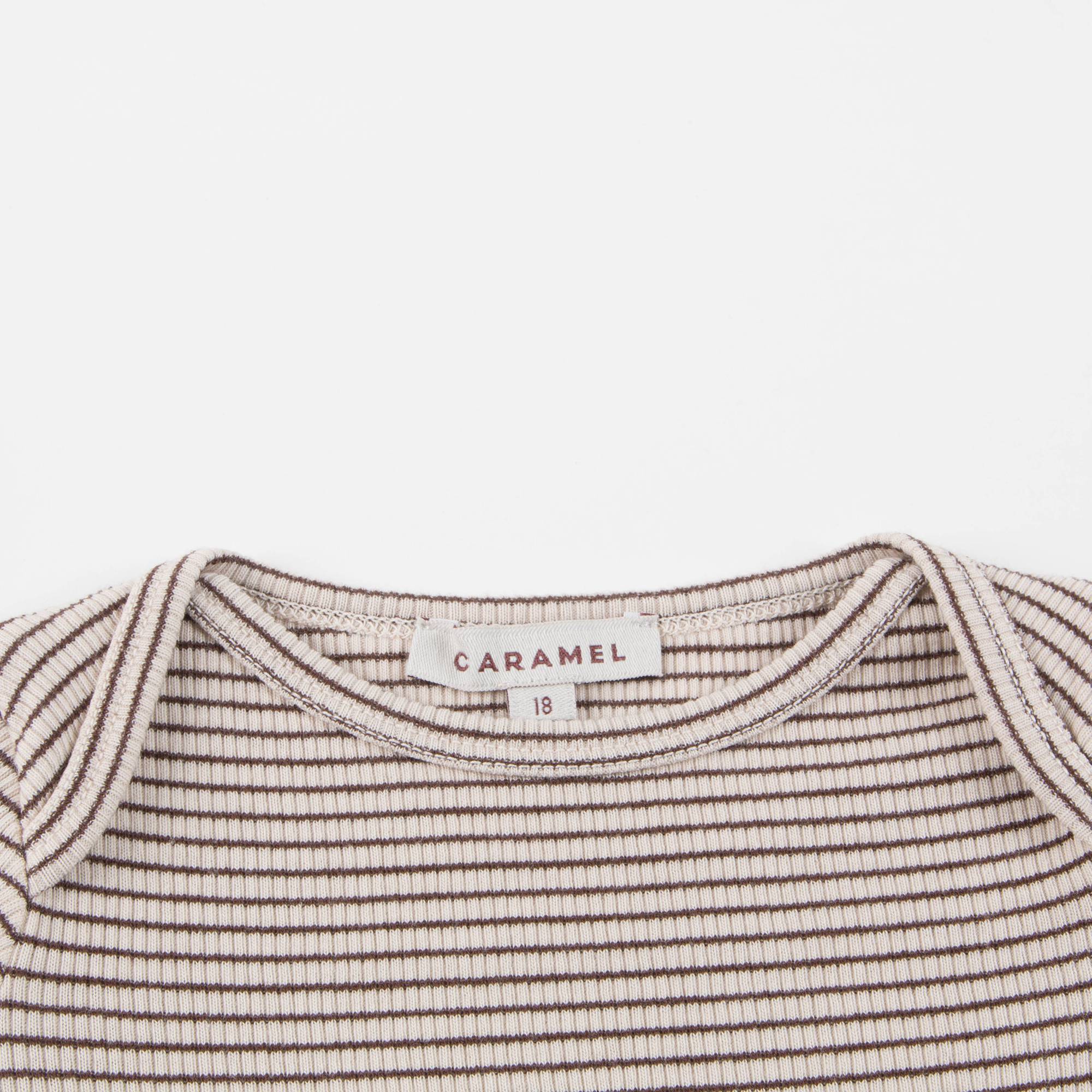 Baby Sand & Chocolate Stripe Cotton Jersey T-shirt