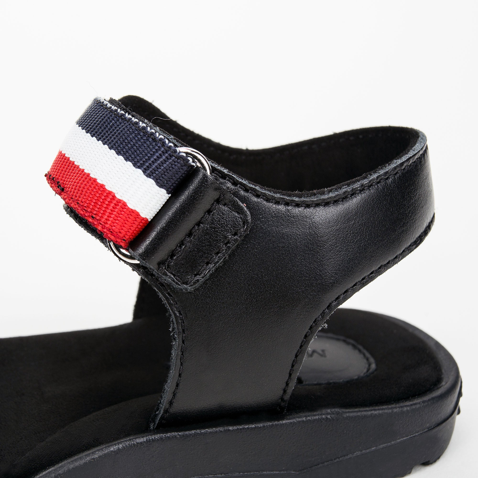 Boys & Girls Black Leather Sandals