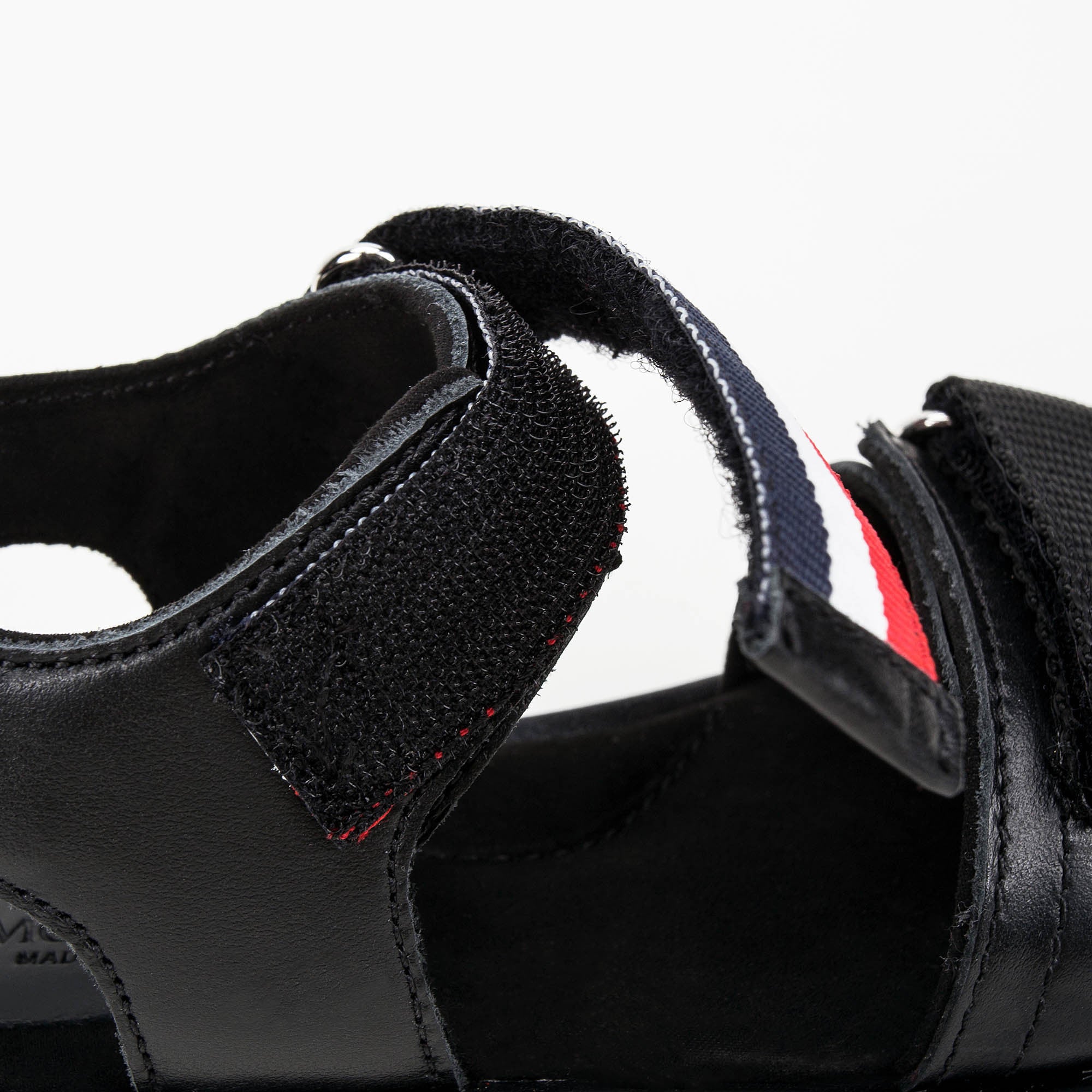 Boys & Girls Black Leather Sandals