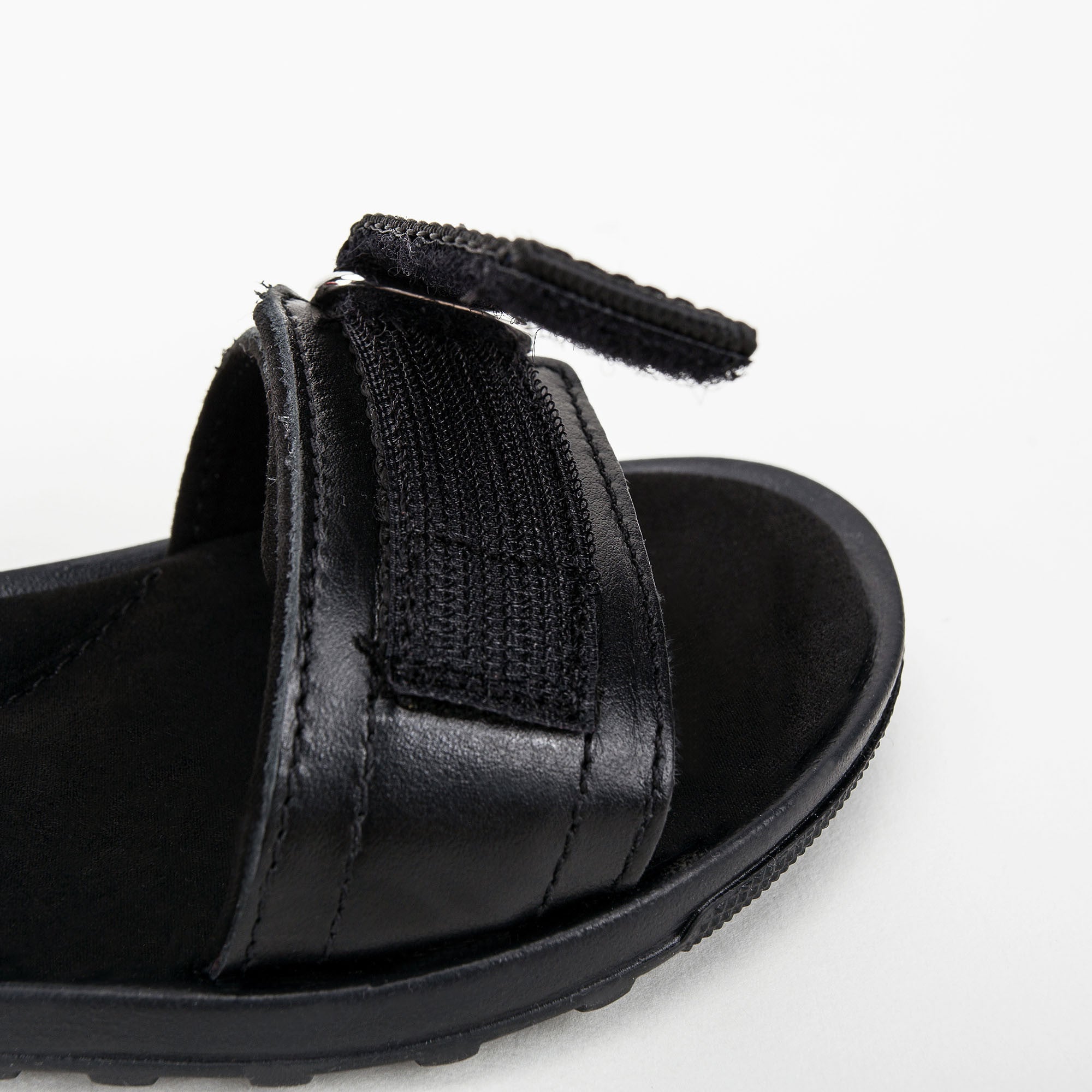 Boys & Girls Black Leather Sandals