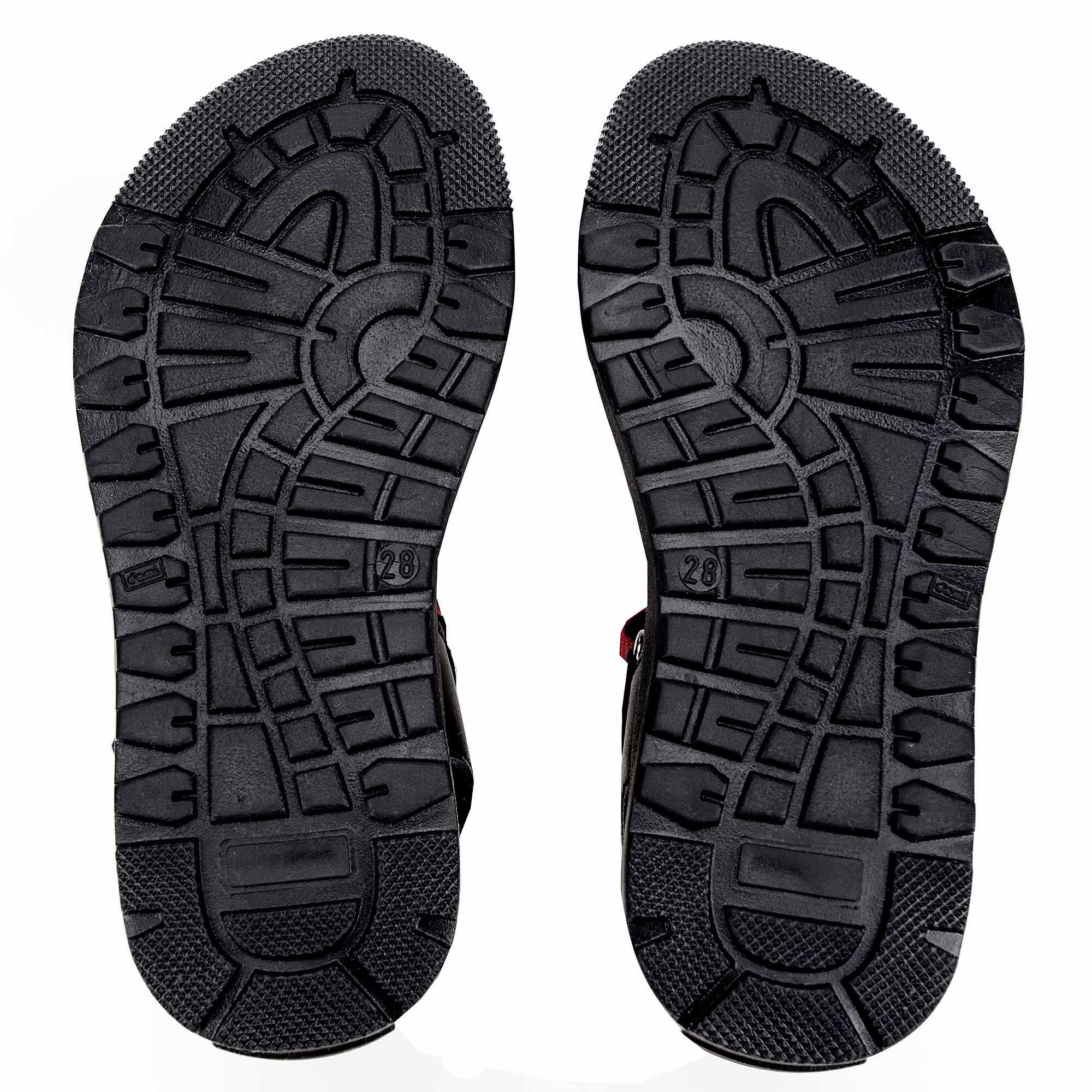 Boys & Girls Black Leather Sandals