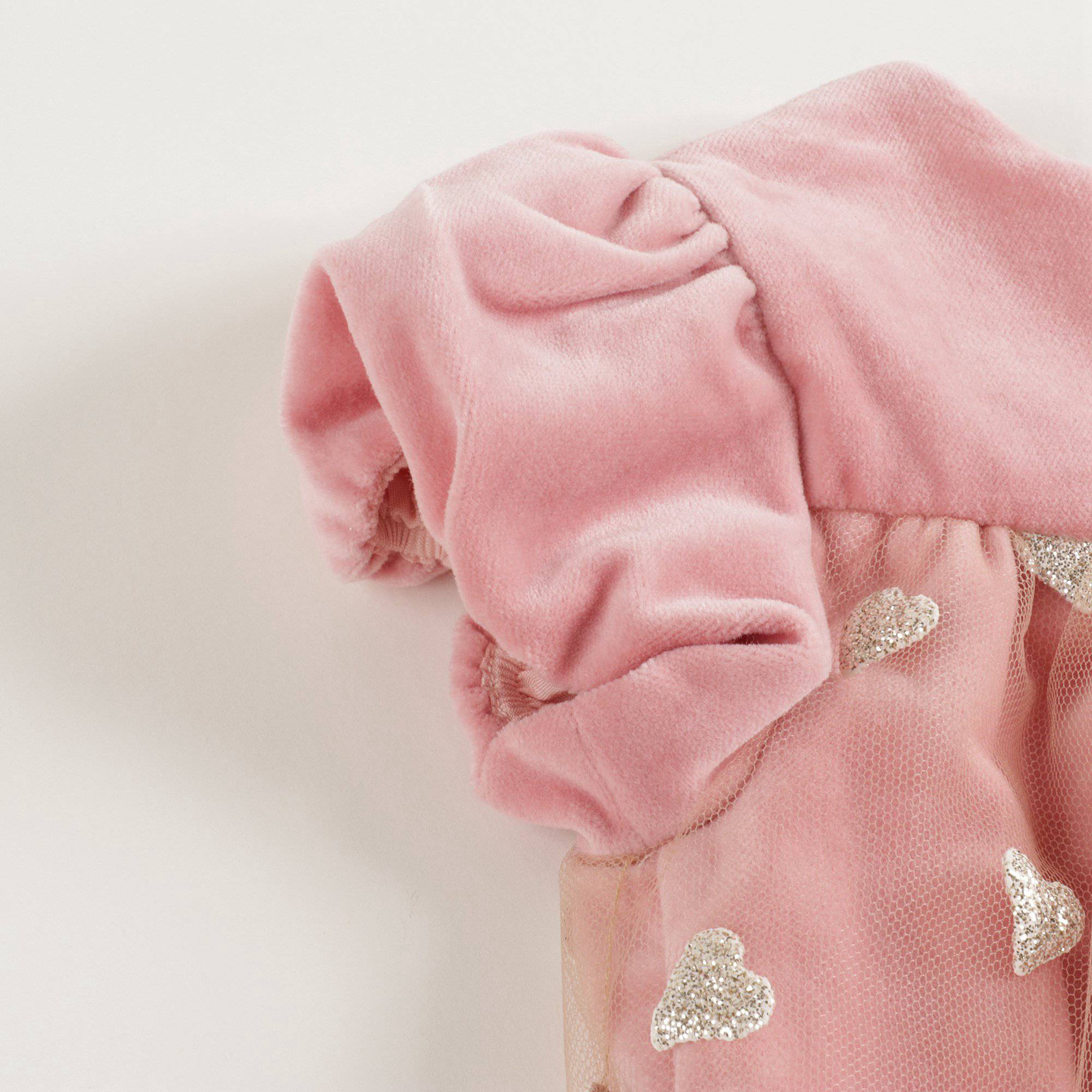 Robe en coton et tulle avec imprimé cœur pour bébé fille