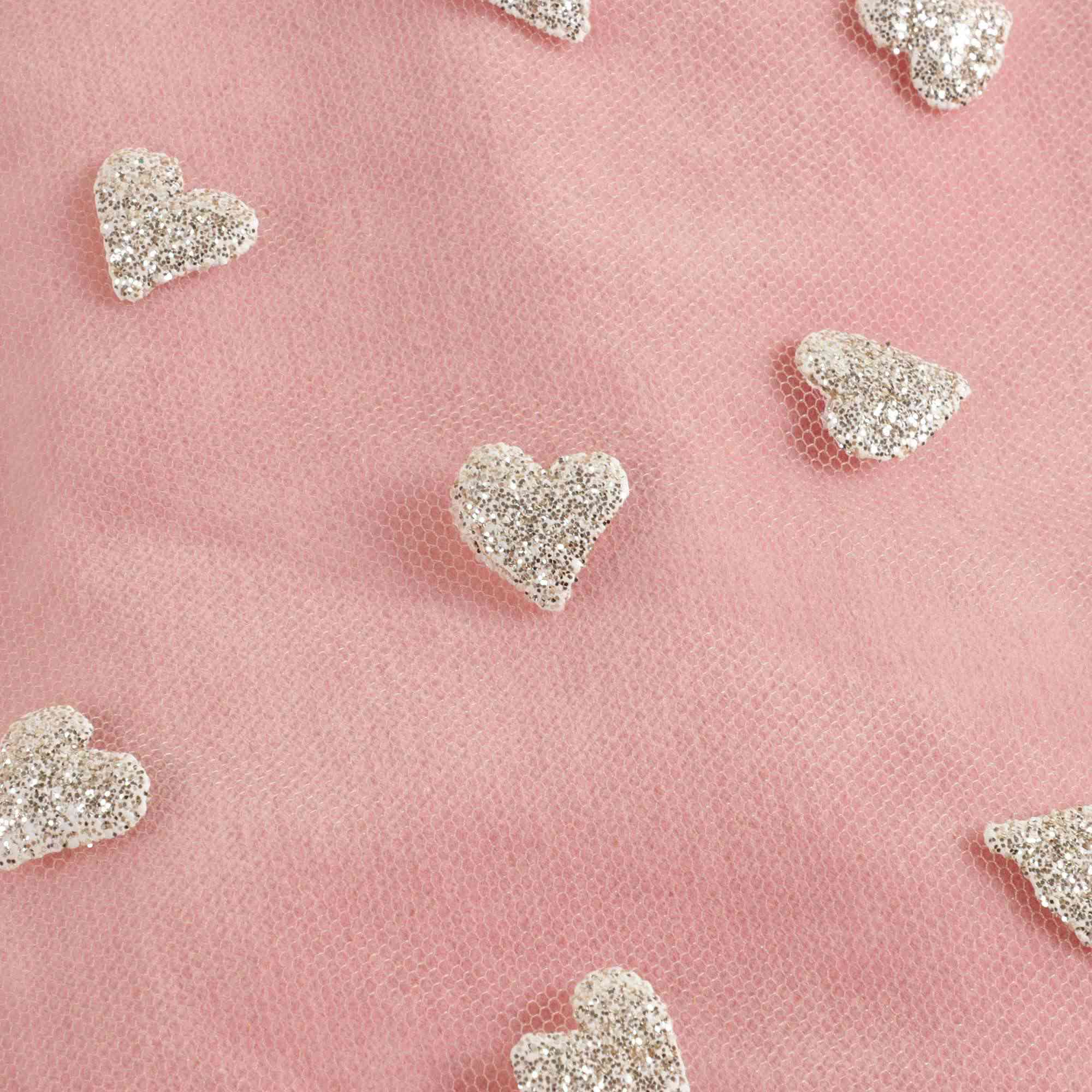 Robe en coton et tulle avec imprimé cœur pour bébé fille